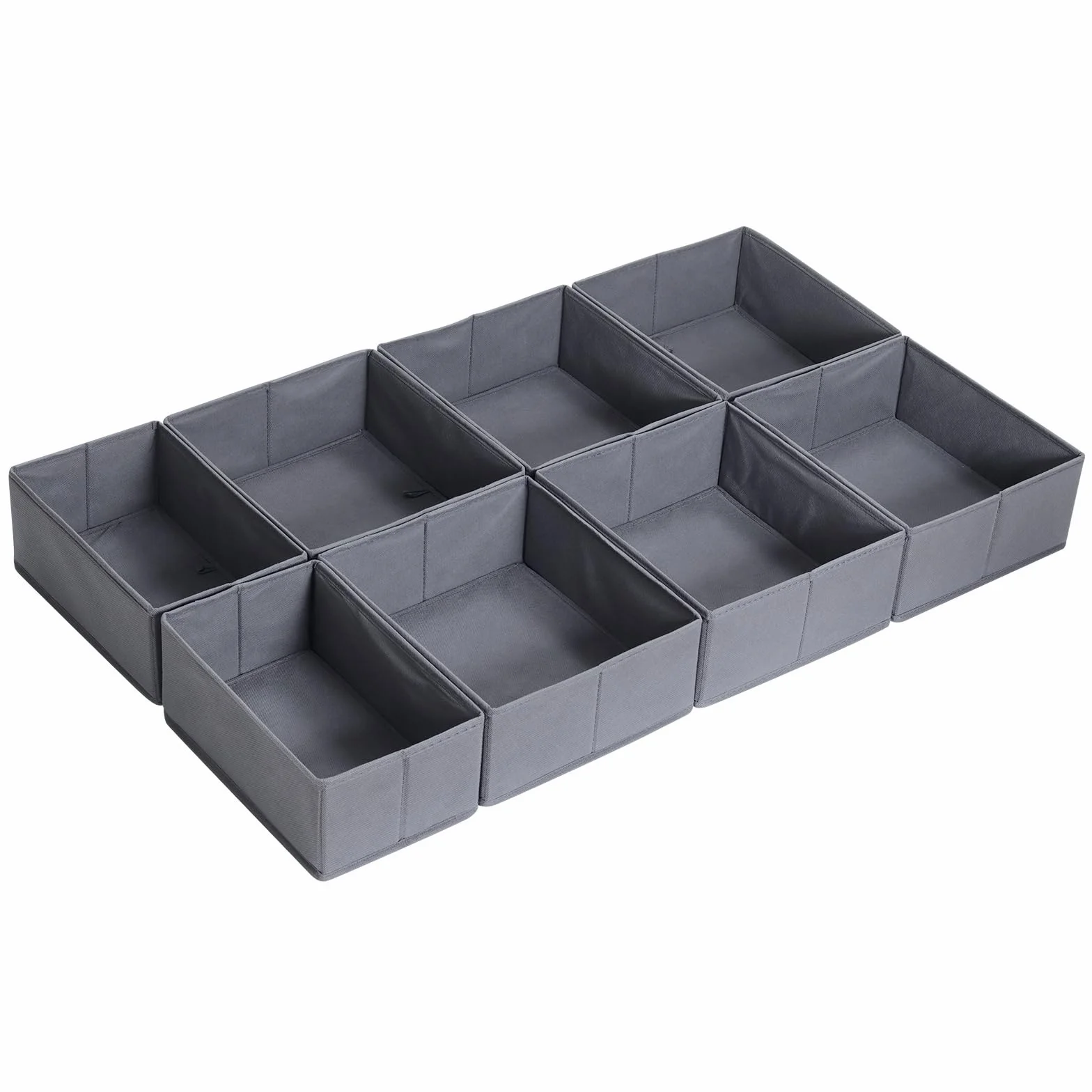 8-częściowy zestaw organizerów do szuflad pasujących do szafy na ubrania PAX 100 x 58 cm, składane wkładki do szuflad na ubrania i ubrania dziecięce, modułowa konstrukcja, stabilny, szary