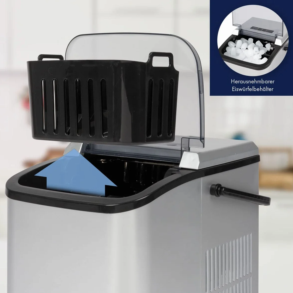Clatronic EWB 3785 Machine à glaçon portable 12 kg/24h 105 W Noir Argent
