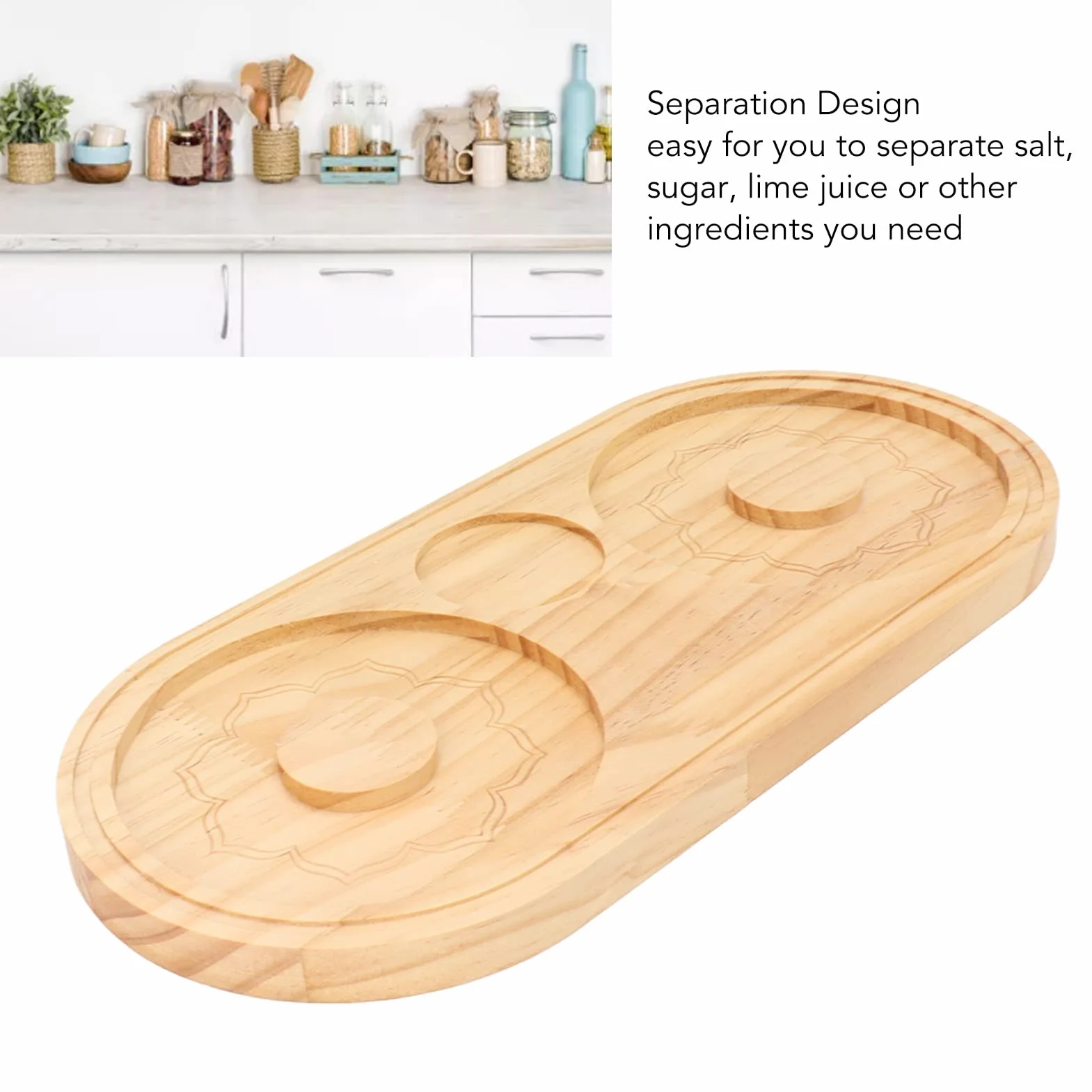 Szklany Rimmer, Idealny Margarita Salt Rimmer Podwójny Uchwyt Design Drewniany ładny Wystrój Restauracji (A)