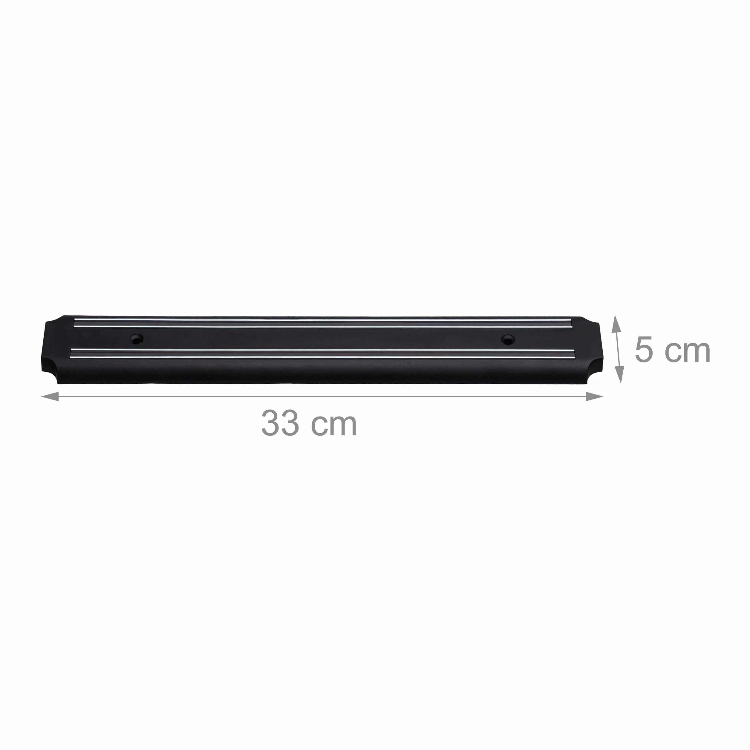 Relaxdays Magnetyczna listwa ścienna, uchwyt na przybory kuchenne i noże, organizer z tworzywa sztucznego, szerokość 33 cm, czarny, 1 sztuka