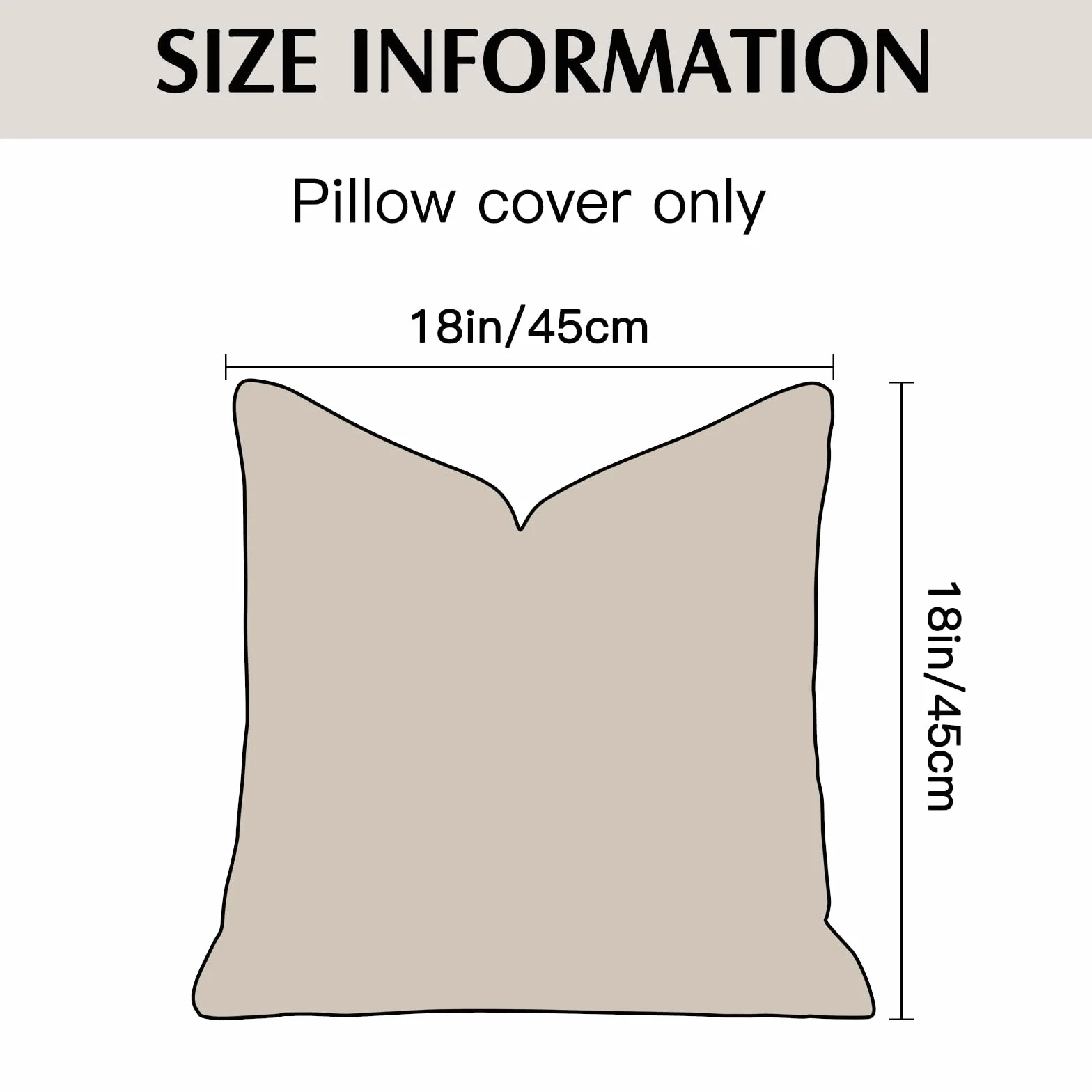 Artscope Zestaw 2 głębokich beżowych dekoracyjnych poszewek na poduszki 45 x 45 cm, miękkie, lniane, na kanapę, do domu wiejskiego, elegancki design, na sofę, do sypialni, salonu, dekoracja domu, 45 x