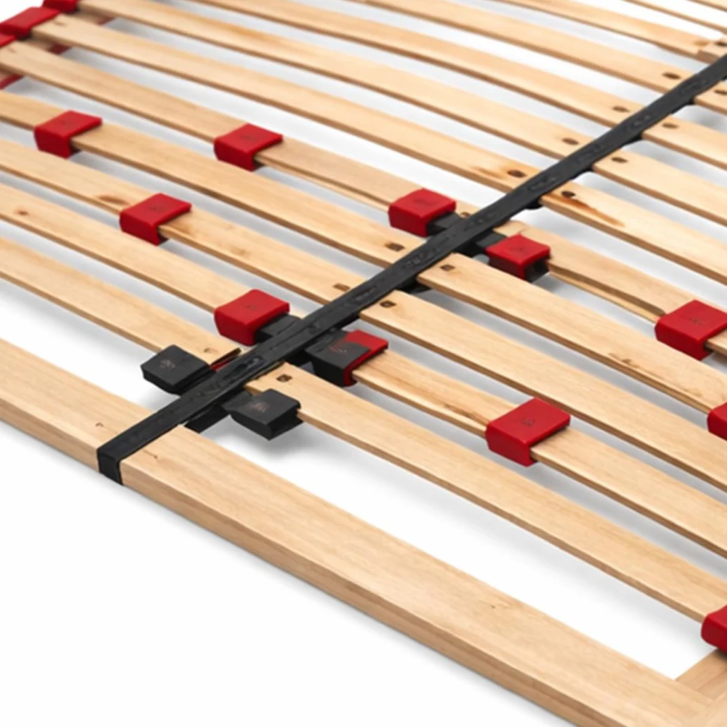 Stelaż do łóżka 160x200 drewniany SURFACE STANDARD marki PAN MATERAC z regulacją twardości w strefie lędźwiowej, wykonany z listew brzozowych, do samodzielnego montażu