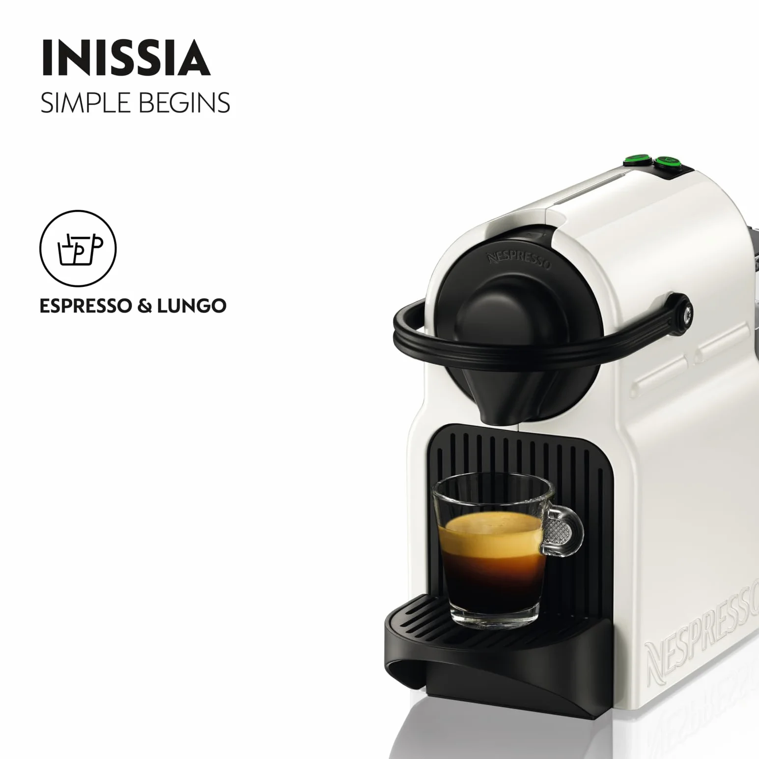 Krups Nespresso Inissia Ekspres do Kawy, Biały, 1260.0W 230.0V