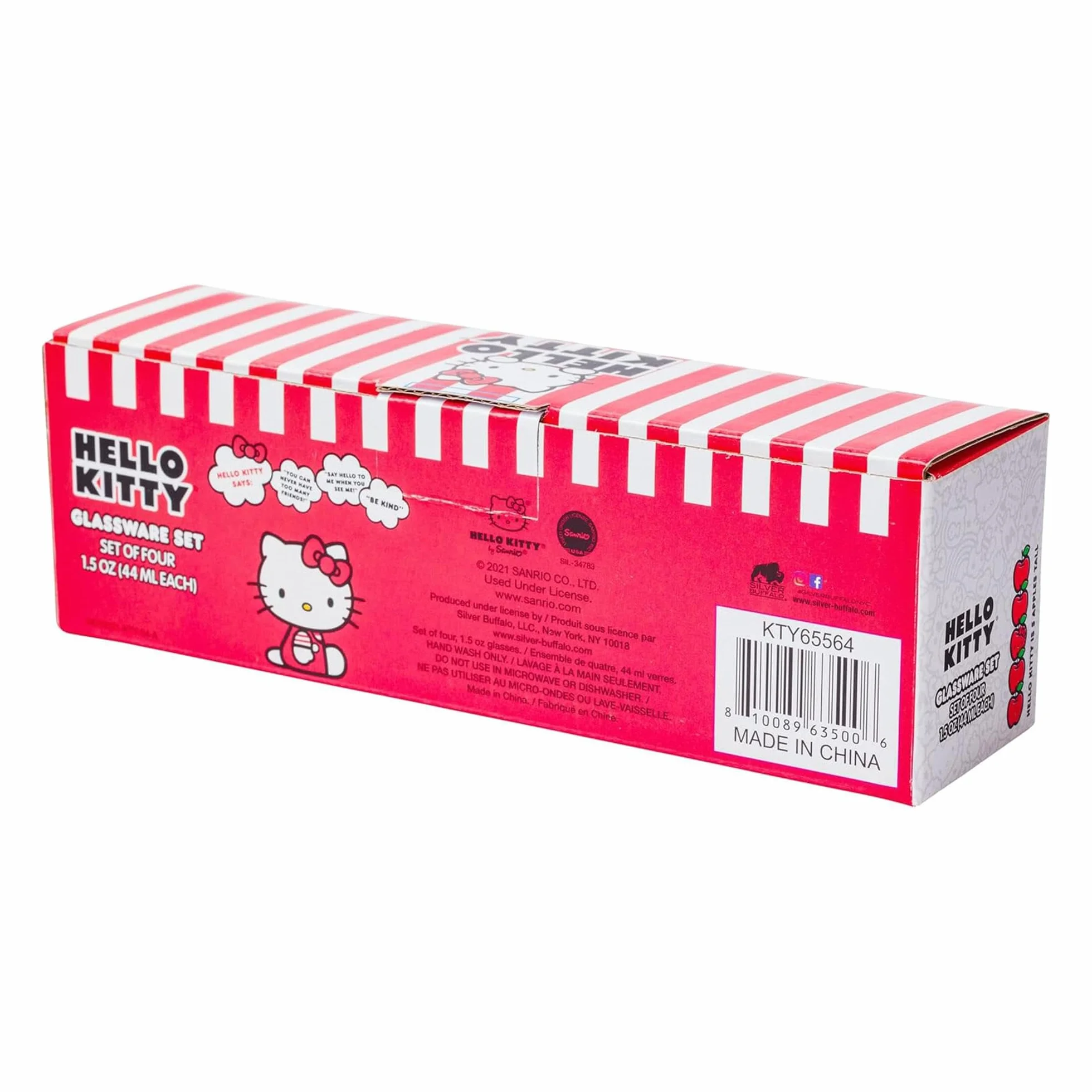 Silver Buffalo Sanrio Hello Kitty Camping 4-pak mini szklany zestaw 42,5 g
