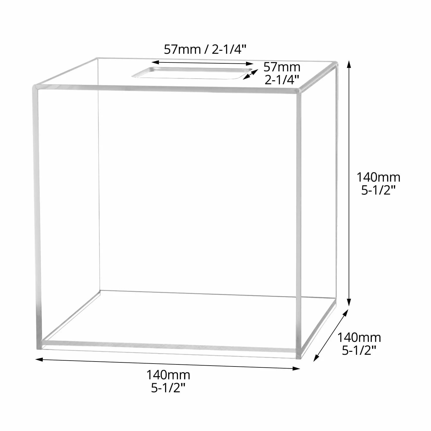 QWORK® Nowoczesne akrylowe pudełko na chusteczki 14 * 14 * 14 cm - białe, kwadratowe pudełko na chusteczki do twarzy do łazienki, kuchni