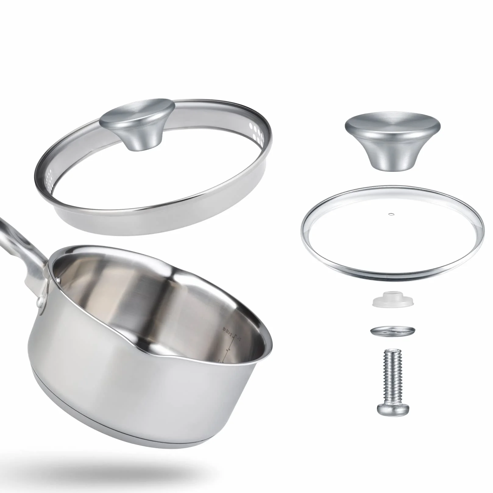 4 gałki Dutch Oven, uchwyty pokrywka, stalowe gałki, kompatybilne z Le Creuset / do Aldi/Lodge