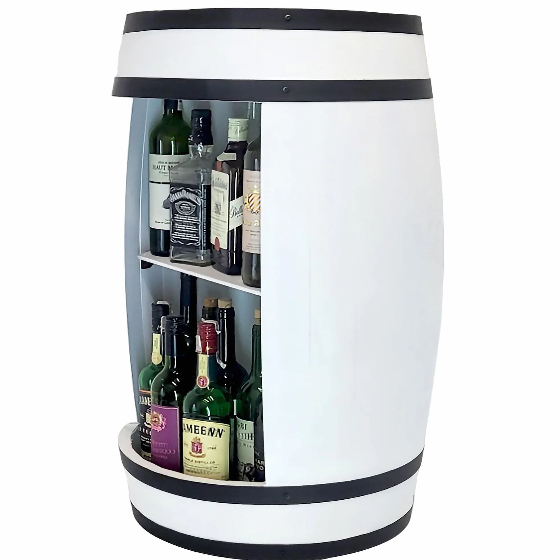 Weeco Regał na wino bar domowy z drewna 80x50 cm białe vintage stolik barowy na whisky