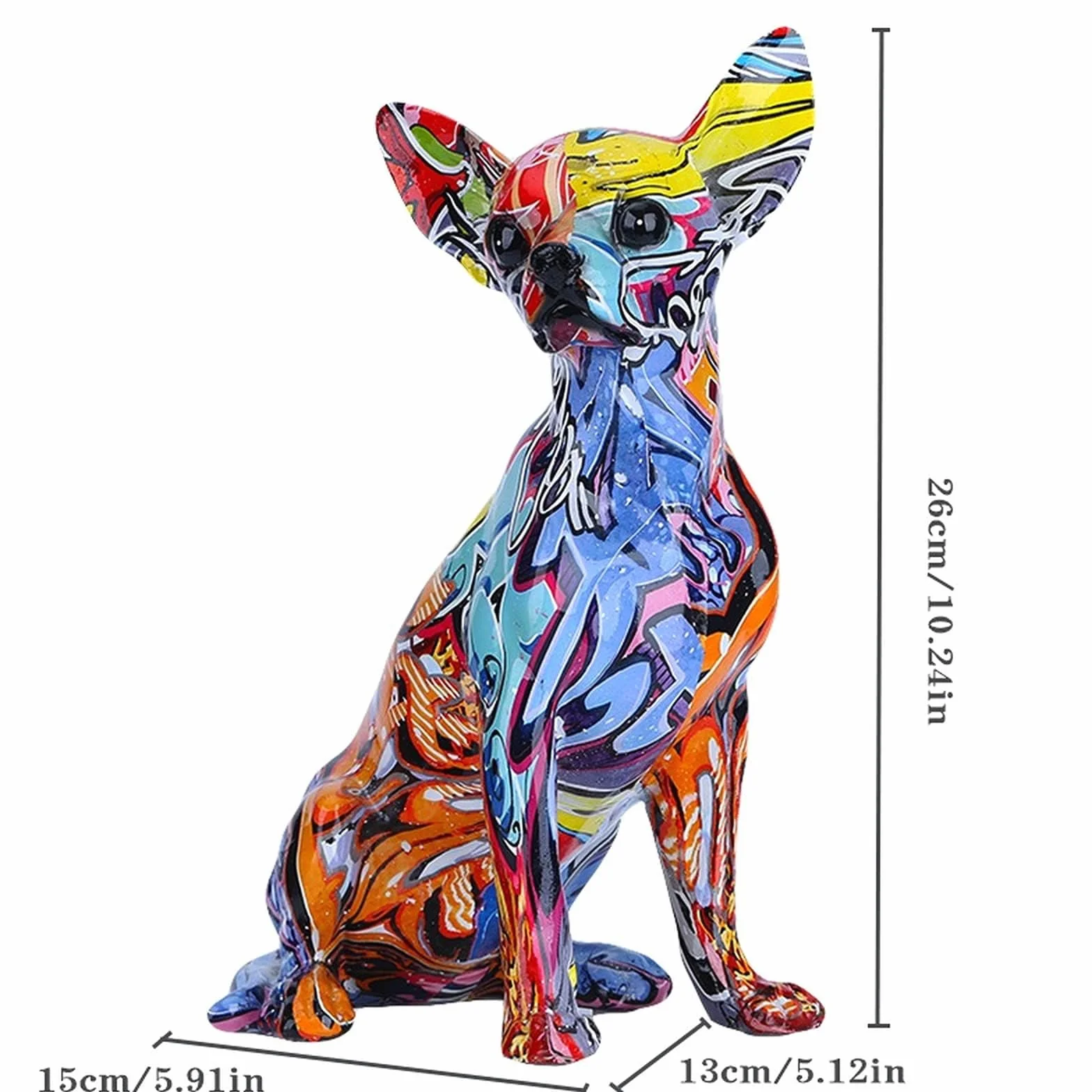 suruim Prosty Kolor Kreatywny Buldog Chihuahua Statua Pies Pokój Dzienny Ozdoby Dom Winiarski Biuro Dekoracje Żywica Rzemiosło