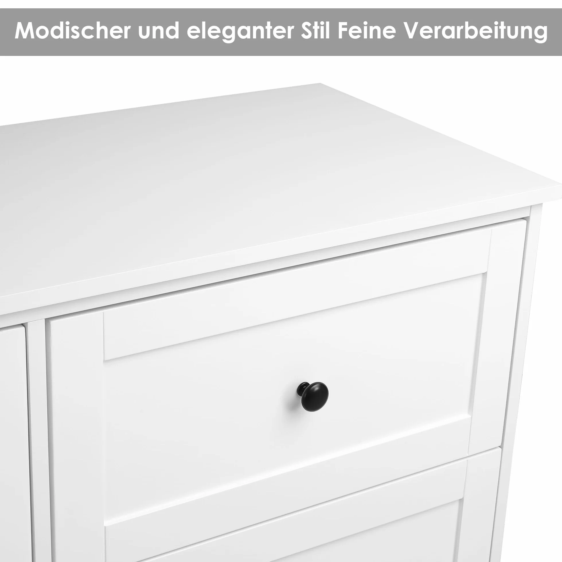FOREHILL Komoda do sypialni biała szafka do przechowywania z 6 szufladami biała komoda szuflady do salonu przedpokoju 108 x 40 x 87 cm
