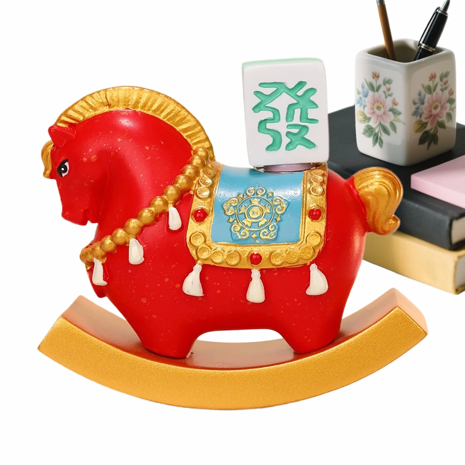 Chinese Horse Figurine - Resin Collectible Statue 12x8cm Handcrafted for Chinese New Year