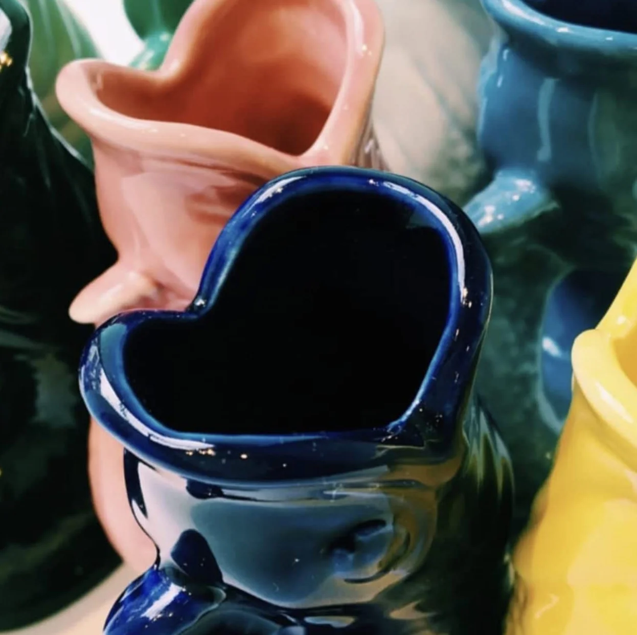 Gluckigluck Oryginalny ciemnoniebieski – błyszczący oryginał angielskiego Guggle Jugs – karafka ceramiczny dzbanek