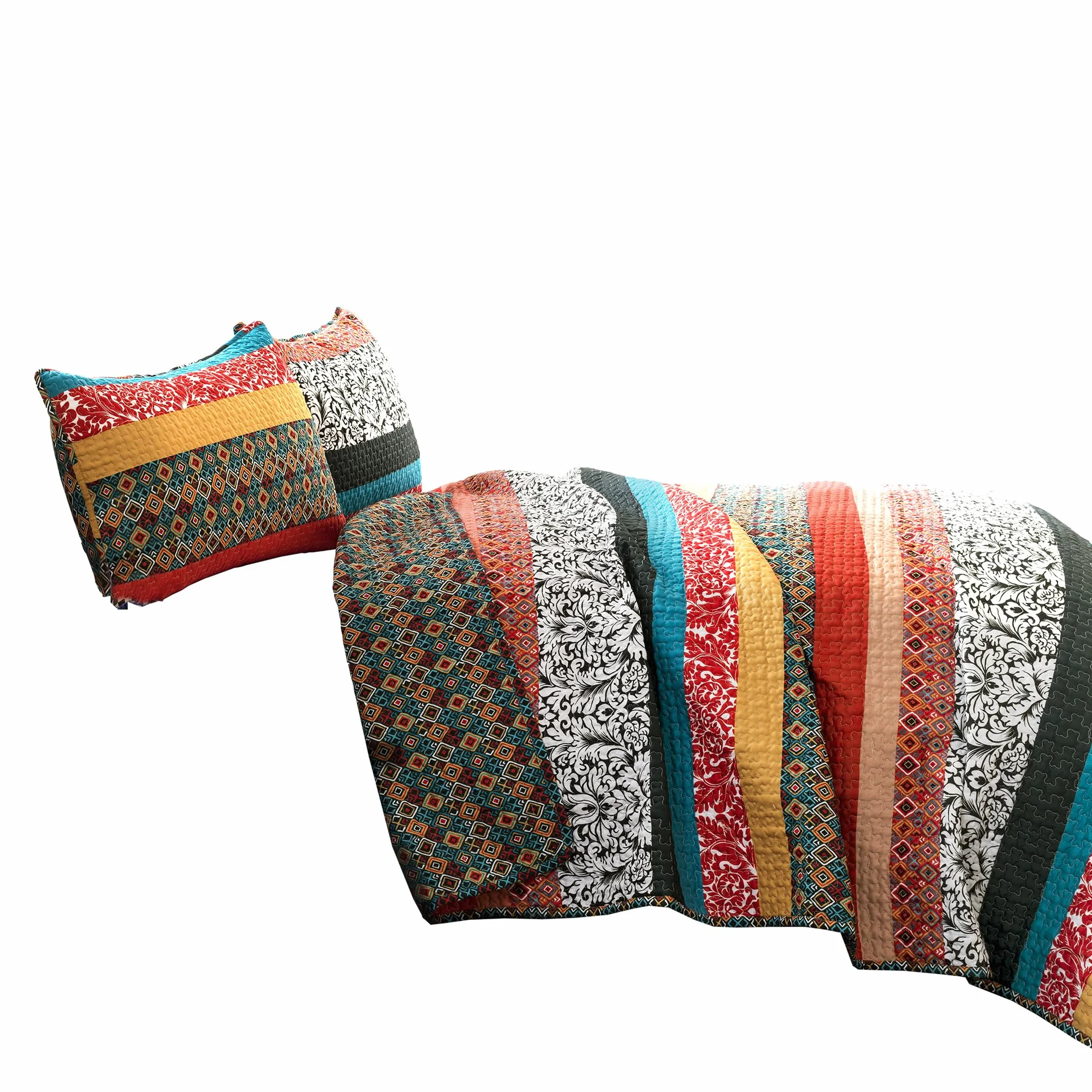 Lush Decor Zestaw pościeli boho bawełna turkus mandarynka 3-częściowy