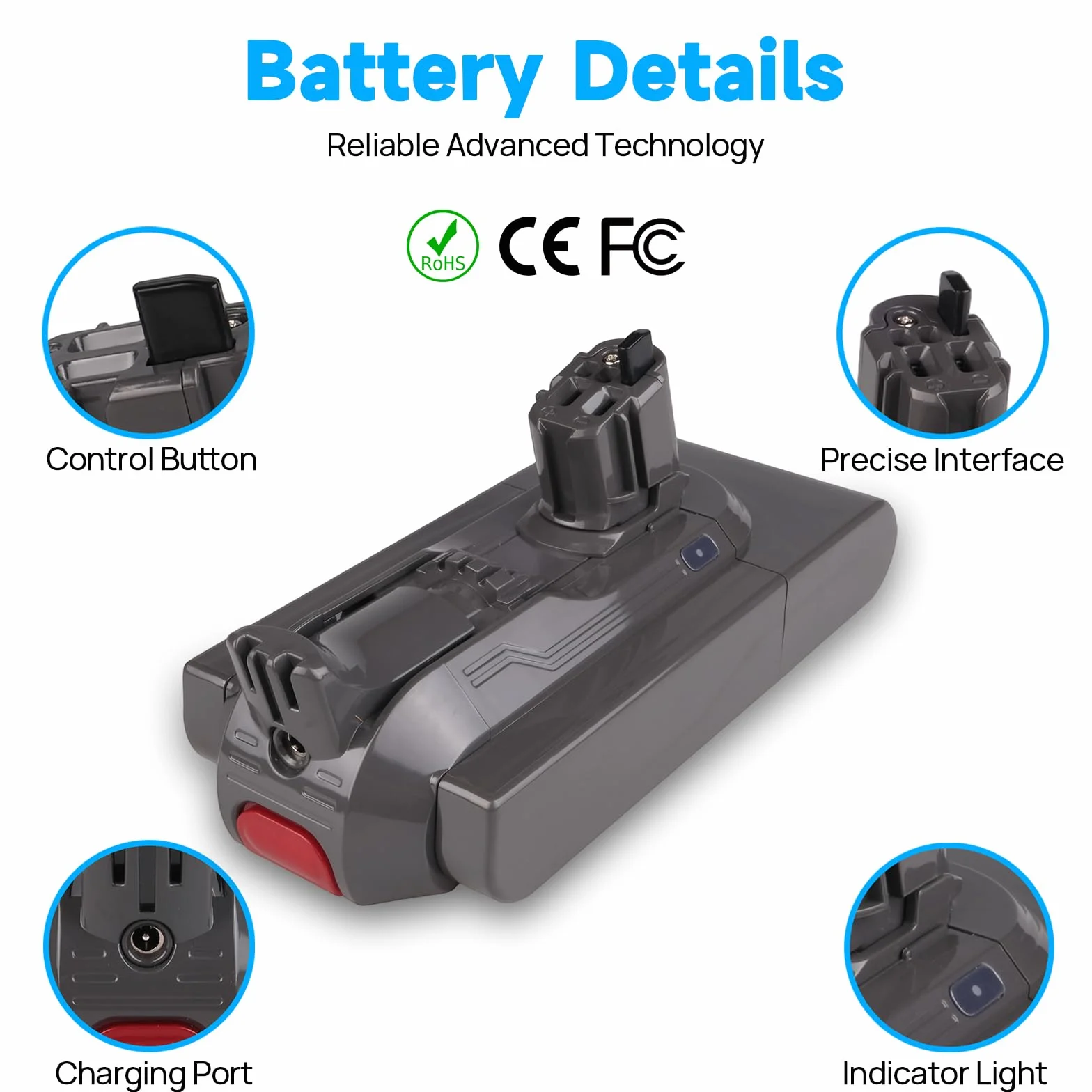 Akumulator Click-In 25,2 V 3900 mAh kompatybilny z Dyson V11 V15 SV15 SV16 SV18