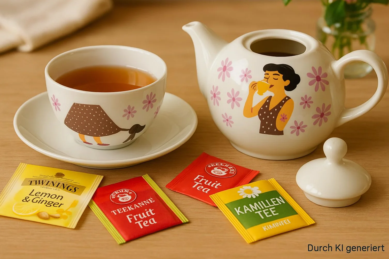 Porcelanowy dzbanek, dzbanek do herbaty, zestaw Tea for one, dzbanek do serwowania herbaty, retro dzbanek do herbaty, serwis do herbaty, filiżanka do herbaty z dzbankiem do herbaty, zestaw dzbanków do