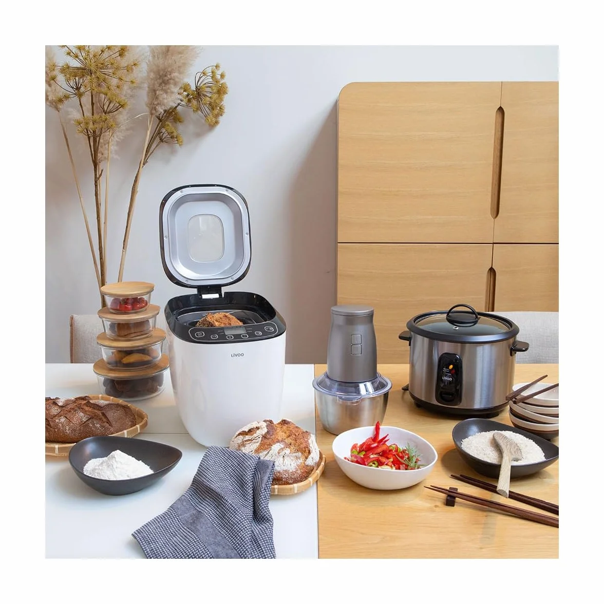 Dop218 automat do pieczenia chleba, 0,9 kg, 550 W, biały