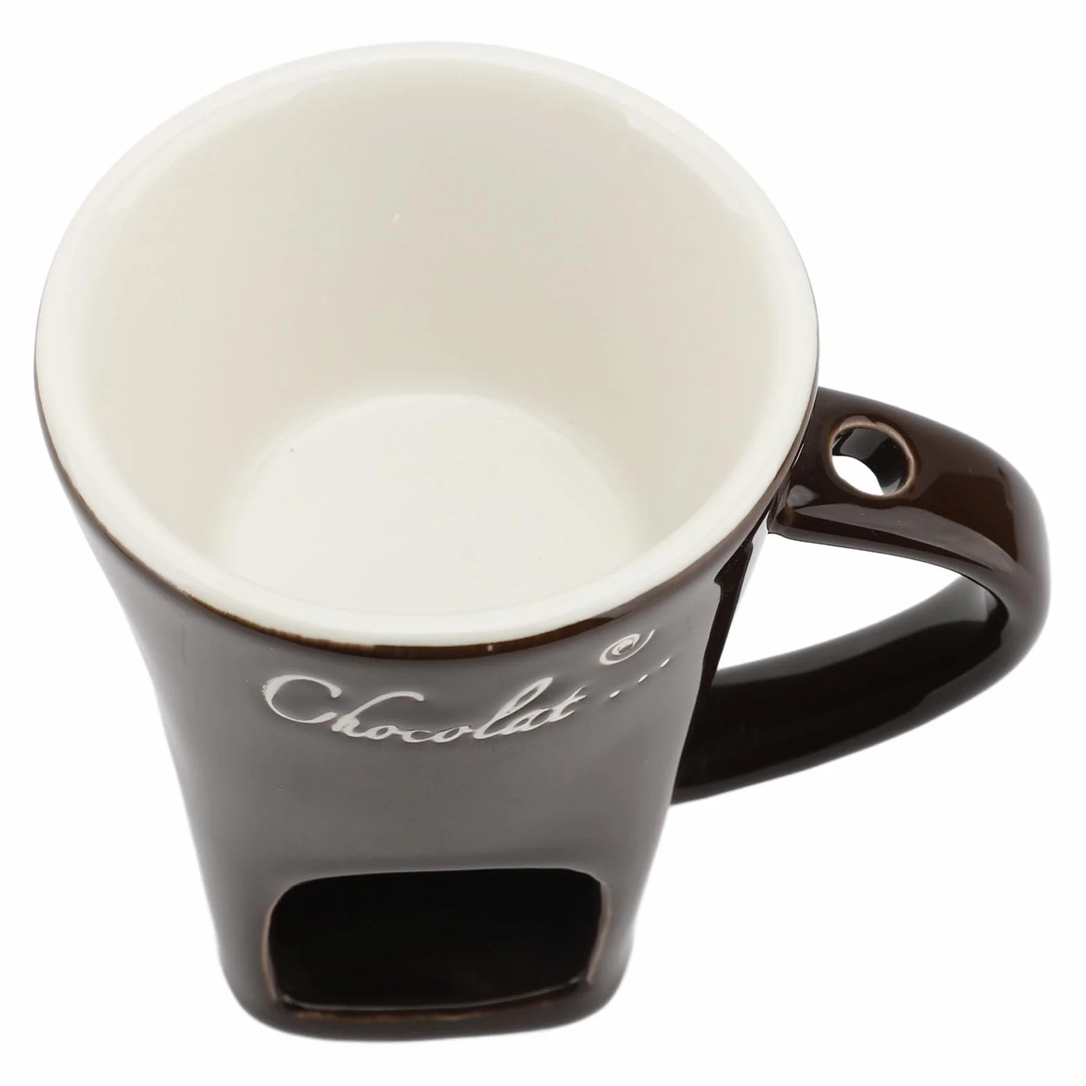 Czekoladowy Kubek Fondue, Fondue Kubek Czekoladowy Topnienie Fondue Kubek Ceramiczny Masło Cieplny Garnek Czekoladowy Topnienie Dostarcza Czekoladowe Kubki Fondue z Widelcem na Masło Czekoladowe