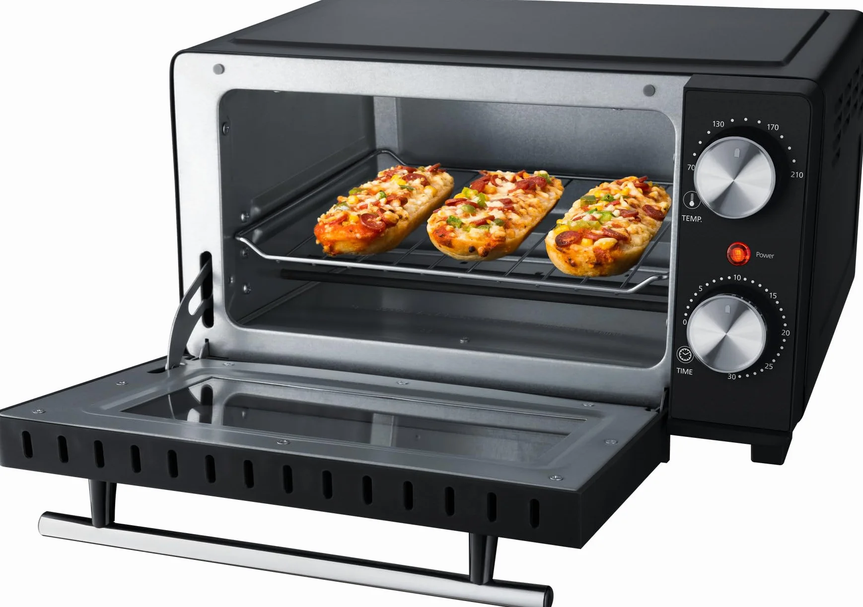 Steba Mini piekarnik o pojemności 9 litrów, grzałka górna i dolna, głębokość pizzy do Ø 22 cm