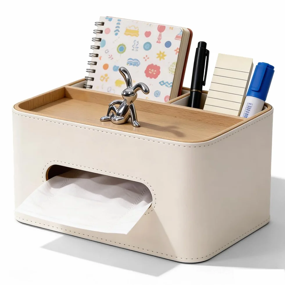 Akrylowe pudełko na chusteczki kosmetyczne matowa czerń 25x13x9 cm
