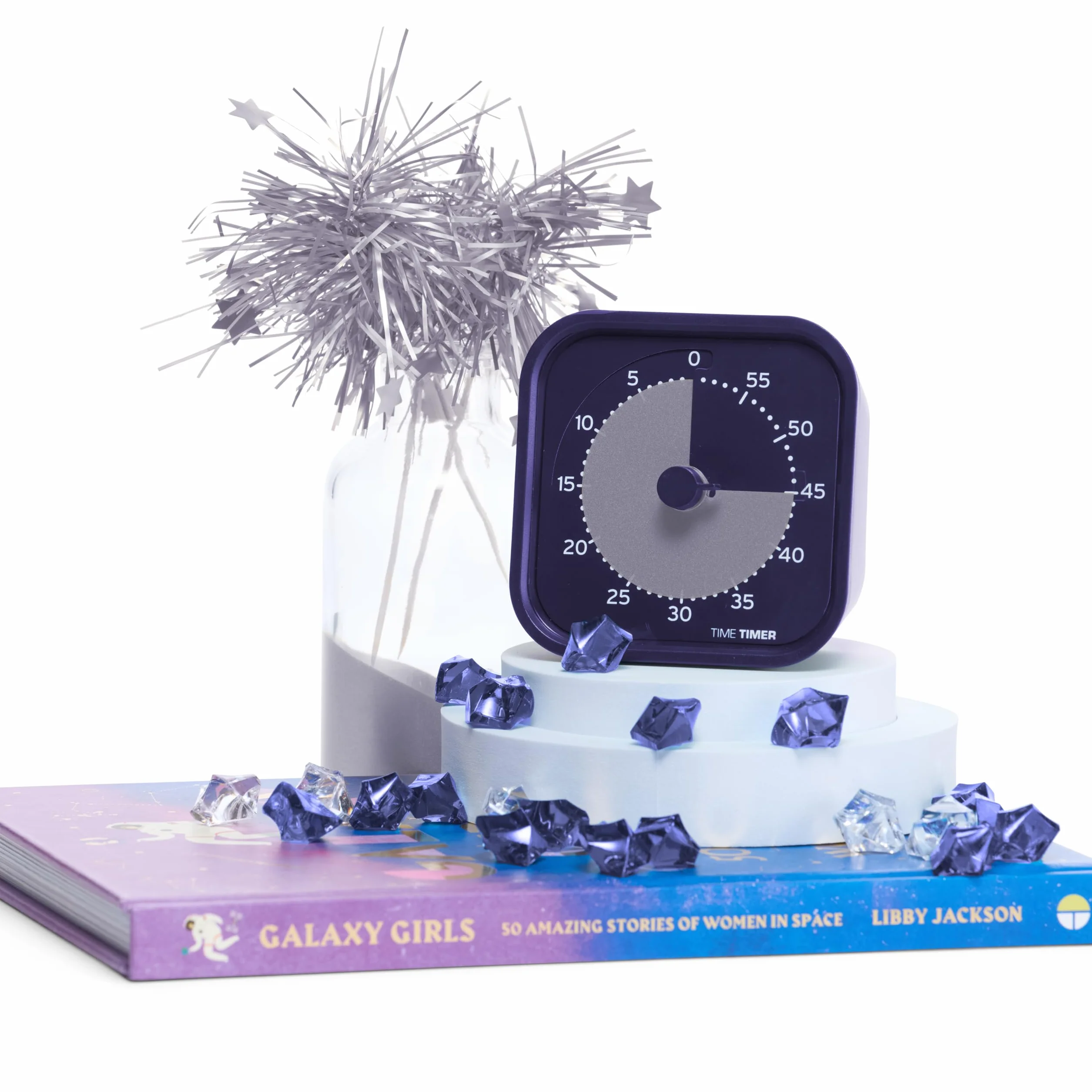 Time Timer MOD Home Seria Metallic - Indywidualny rozmiar 60-minutowy wizualny minutnik odliczający do ADHD, dorosłych, studentów i pomodoro z cichą pracą (metaliczny indygo)