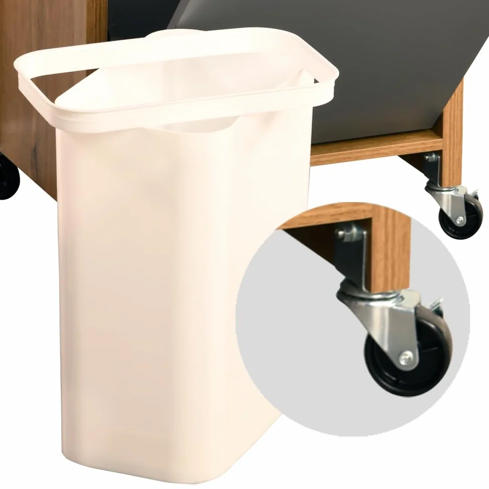 Kesper | Wózek kuchenny z systemem segregacji śmieci, materiał: płyta pilśniowa, wymiary: szer. 50 x wys. 79 x gł. 37 cm, kolor: brązowy, szary | 25528 13