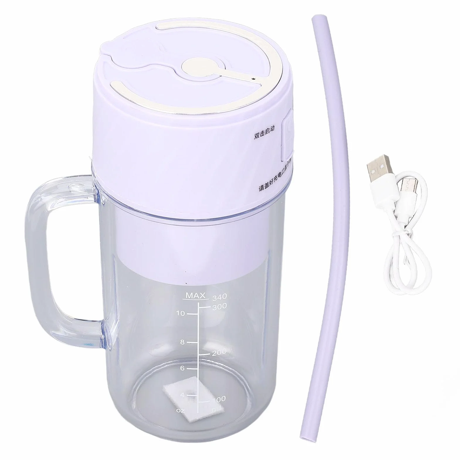 Przenośny Blender z 10 Ostrzami do Wydajnego Wyciskania Soku, Wielokrotnego ładowania, Koktajli, Długa żywotność Baterii do Biwakowania na świeżym Powietrzu, Samochodów (PURPLE)