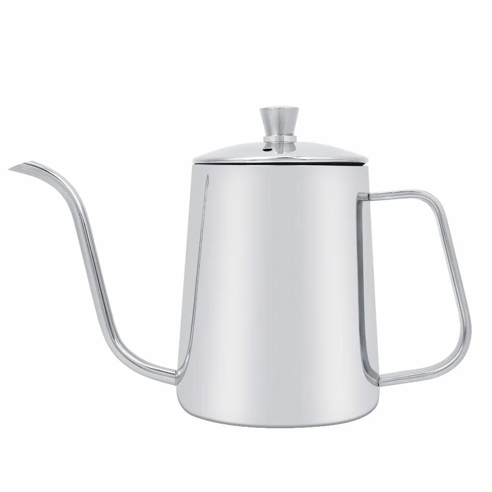 Czajnik do kawy, 550 ml stal nierdzewna długi dzbanek do kawy z gęsia szyja czajnik z pokrywką czajnik krople do kawy do domu kuchni kawiarni