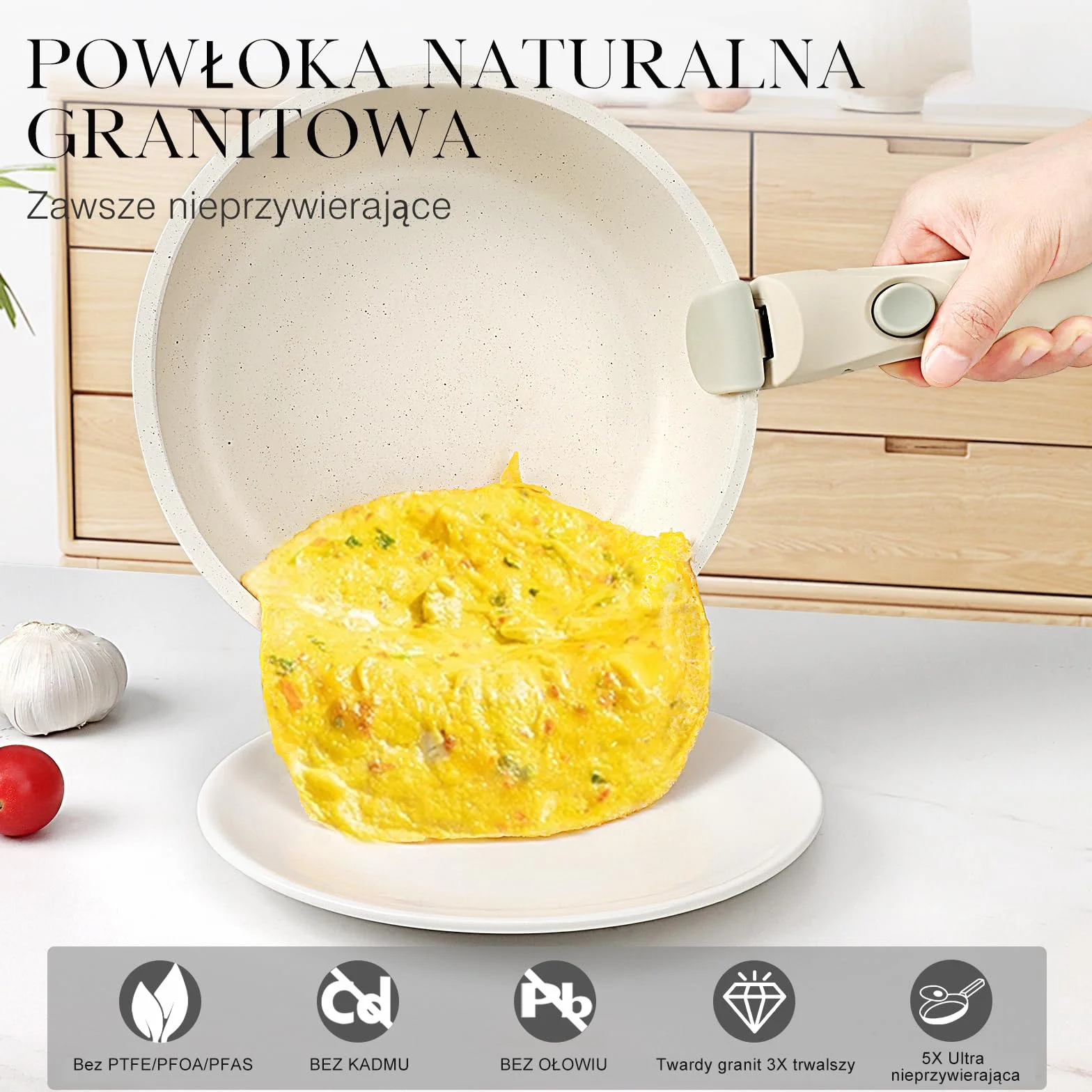 GiPP Zestaw naczyń indukcyjnych, 3/5/11 sztuk, nieprzywierająca bateria do naczyń ze zdejmowanym uchwytem, zmywarka/piekarnik, bez PFOA (biały, 3 szt.)