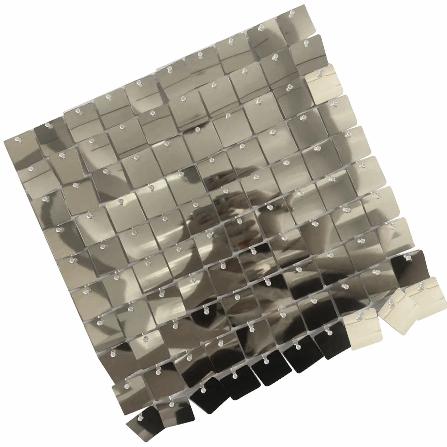 Silver Shimmer Wall Backdrop 24 szt. cekinowych tablic ściennych dekoracja na ślub