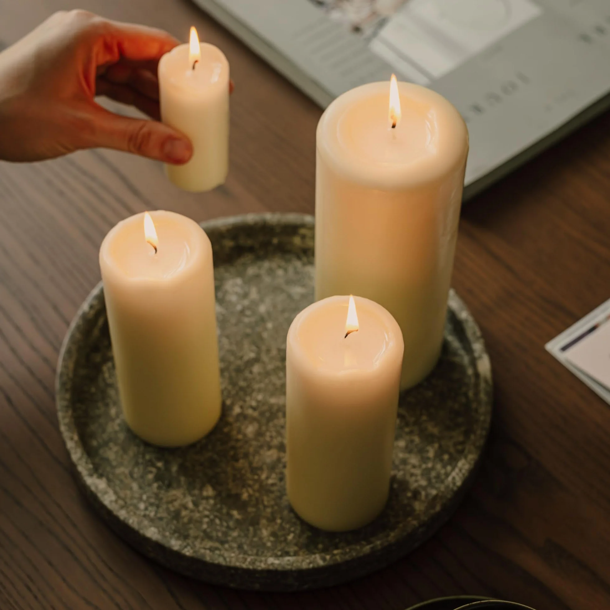 Spaas Unscented Pillar Candles 40/110 mm 13 Hours White Set of 20