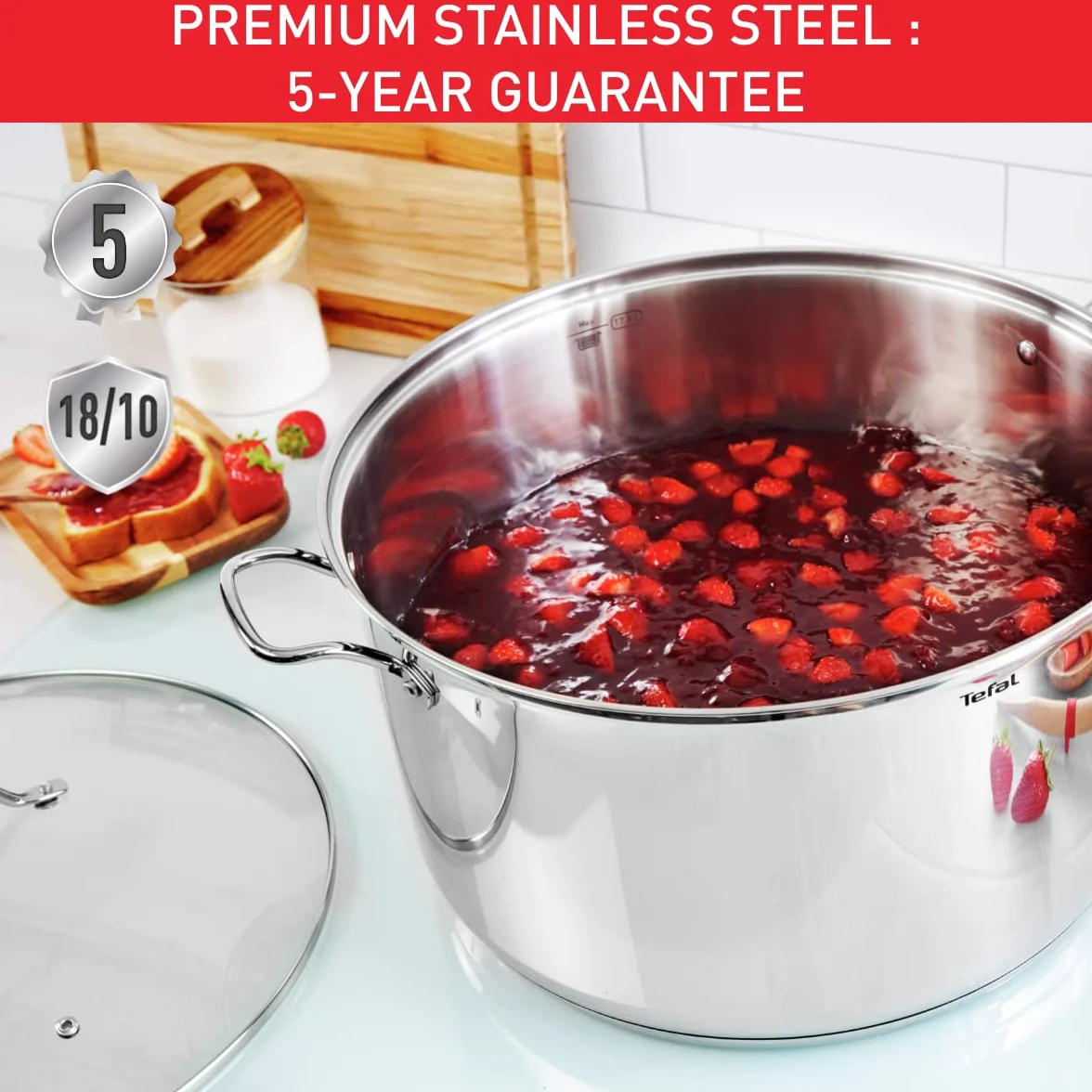 Tefal Intuition Garnek Indukcyjny z Pokrywką, Srebrny, ⌀28 cm/8L