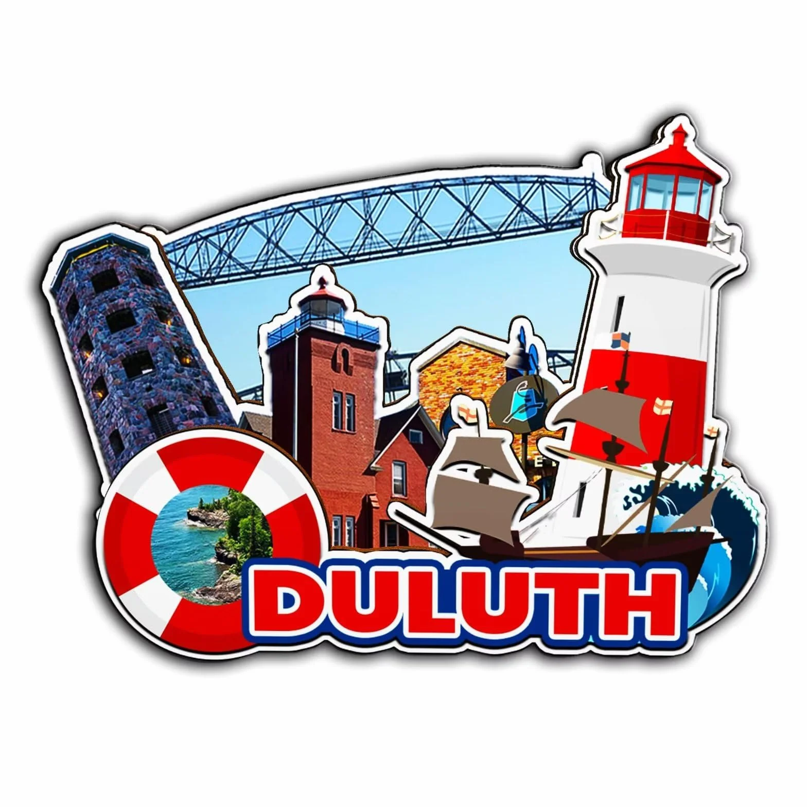 Duluth Minnesota USA magnes magnes na lodówkę drewniane zabytki 3D podróż kolekcjonerskie pamiątki dekoracja ręcznie robiona -2776