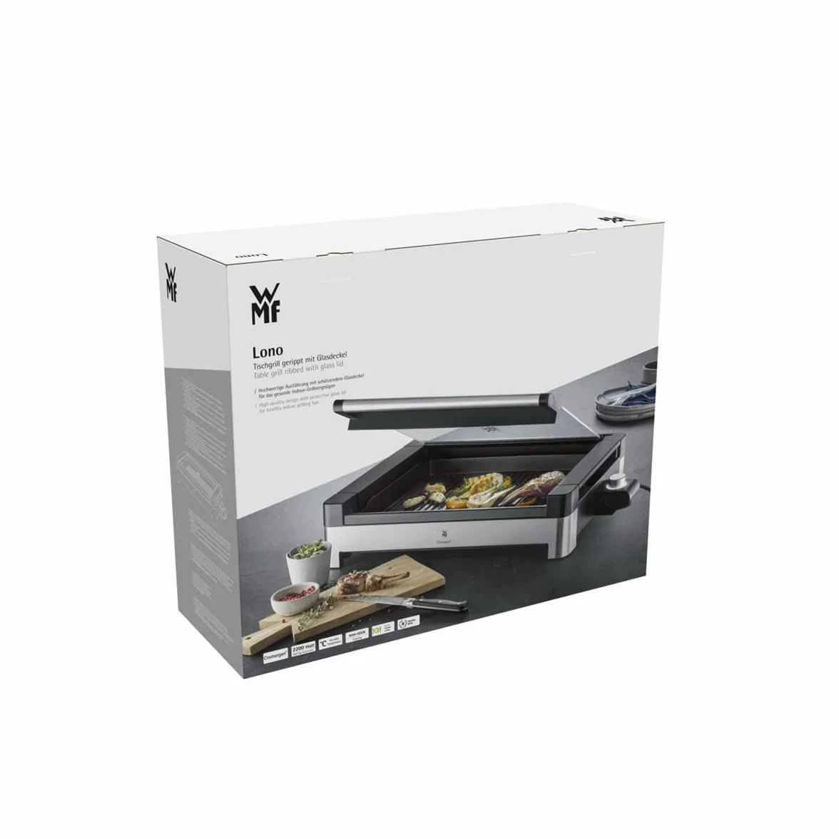 Wmf 415430011 Grill Stołowy, Cromargan 18/10, 2200 W, L, Srebrny