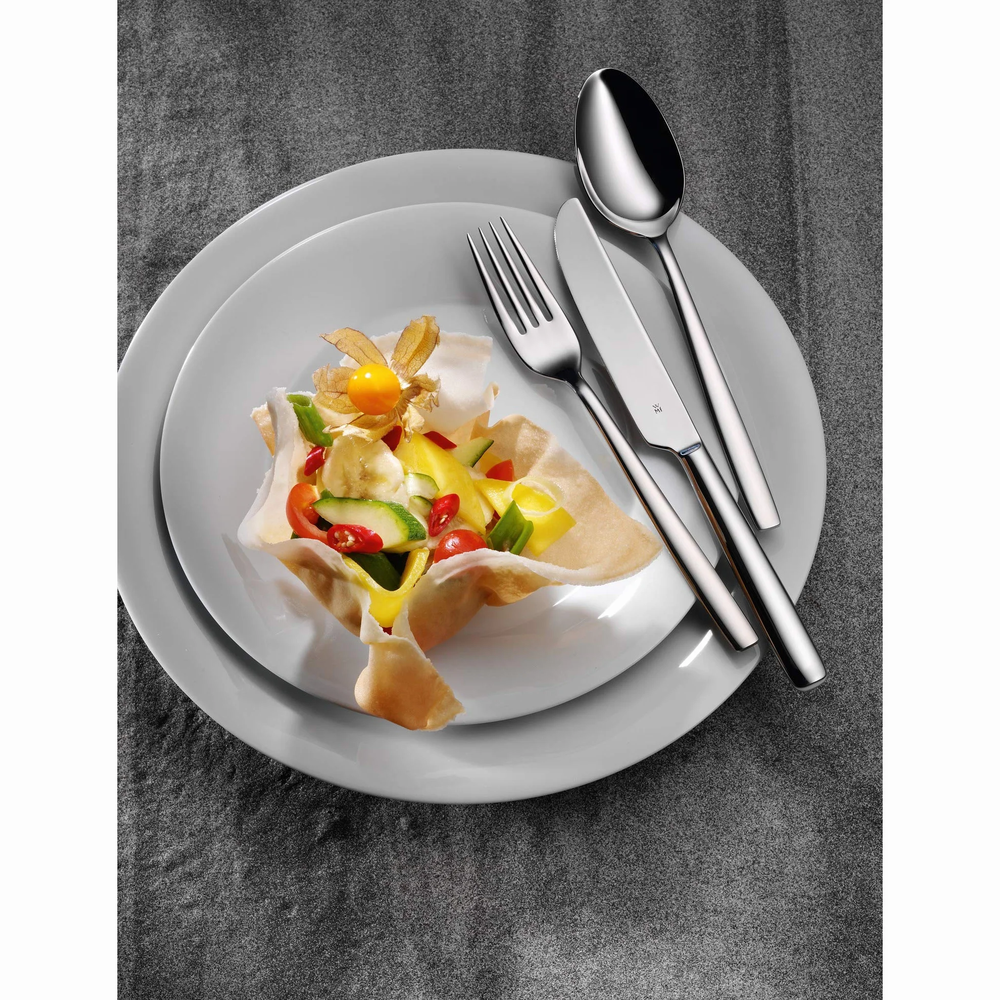 WMF Palma Cromargan 21 cm, polerowany widelec stołowy ze stali nierdzewnej, zestaw 2,5 cm, nadaje się do mycia w zmywarce