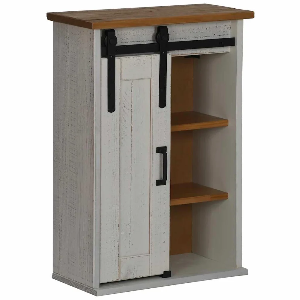 vidaXL Szafka wisząca HALDEN z drzwiami przesuwnymi Biała 49x22,5x70cm, szafka, szafka ścienna, wisząca szafka do przechowywania