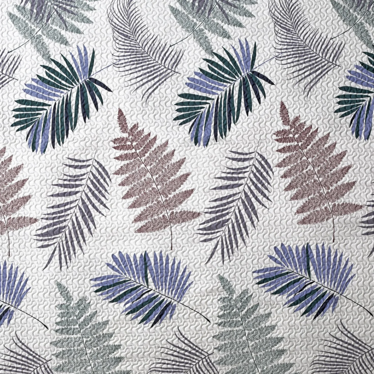 Delindo Lifestyle Narzuta Largo pikowana 220 x 240 cm tropikalny wzór liści