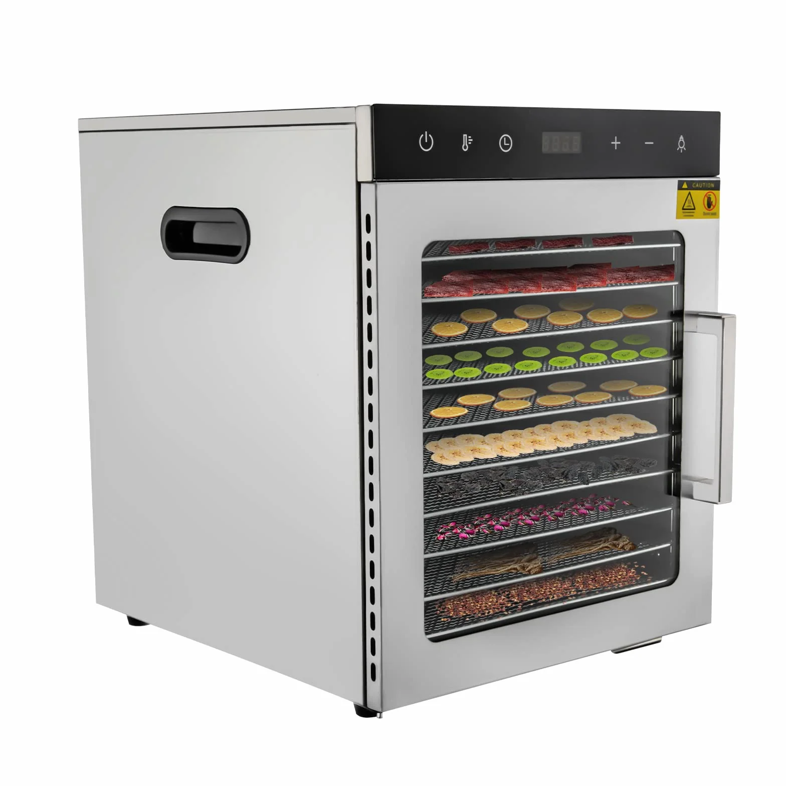 Suszarka do włosów 10-półkowa, stal nierdzewna, 800W, 220V, 30-90°C