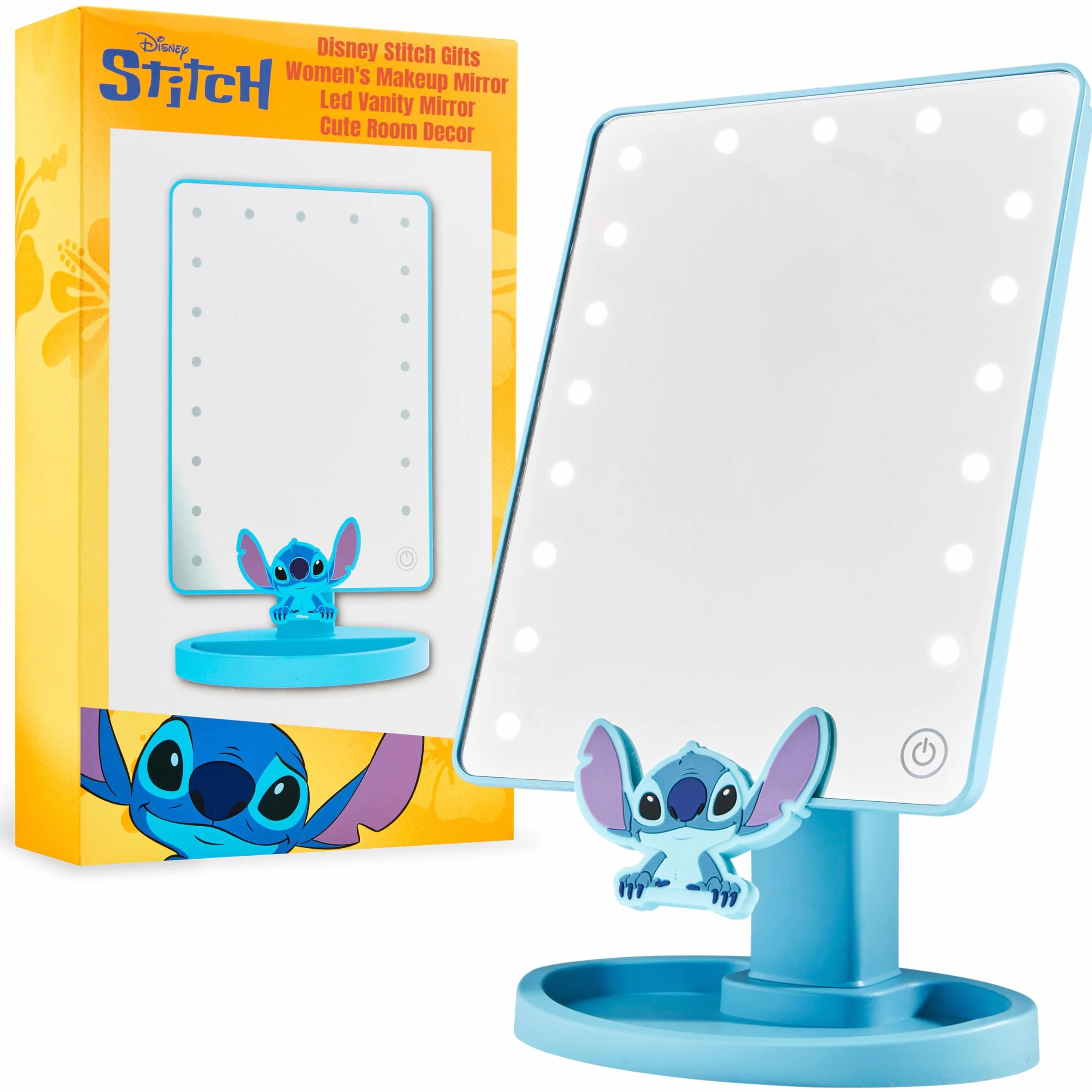 Disney Stitch Lusterko Stołowe LED z Tacą na Drobności Niebieski