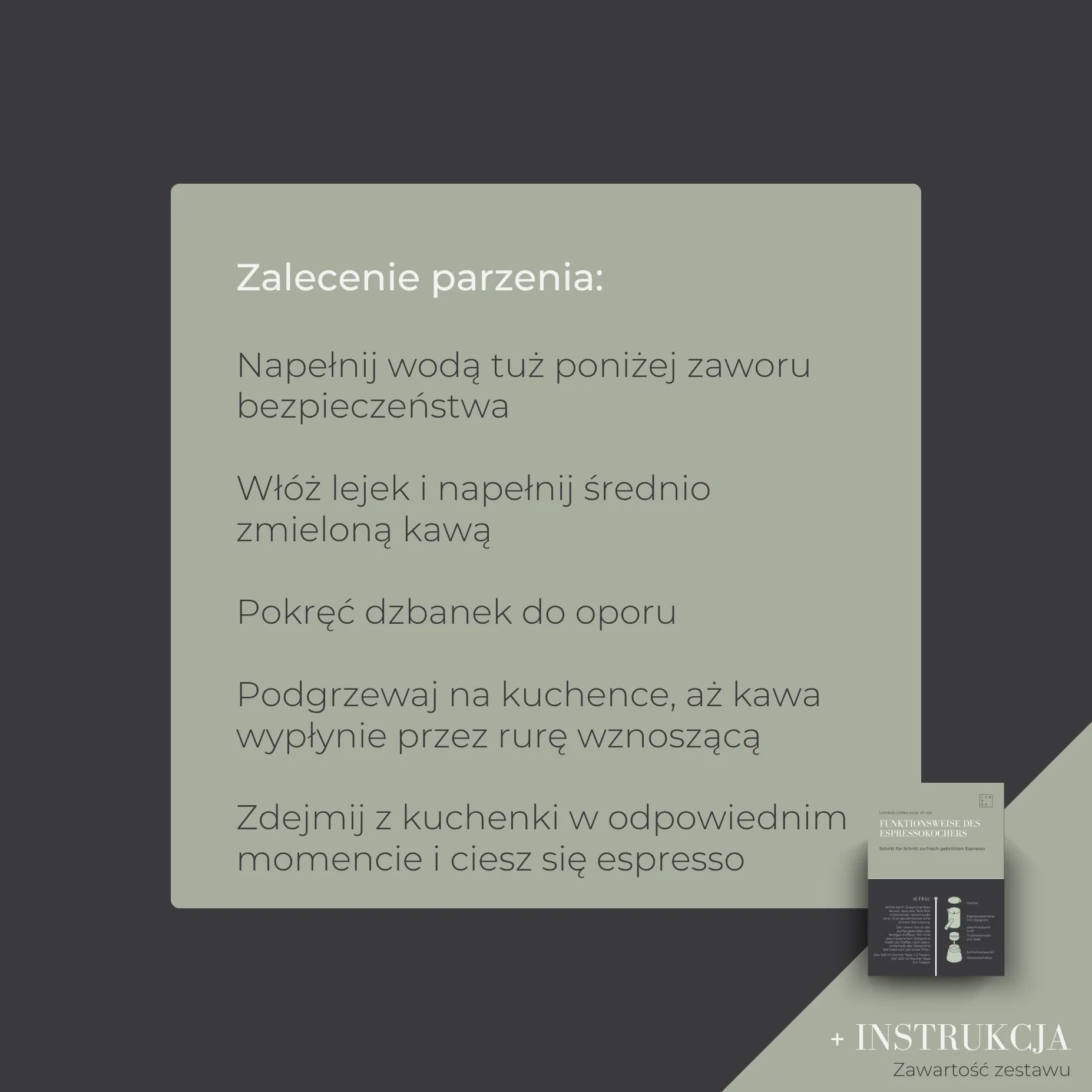LAMBDA COFFEE VESUV zaparzacz do espresso ze stali nierdzewnej, nadaje się do kuchenek indukcyjnych, do użytku wewnątrz i na zewnątrz (200 ml – 3-4 filiżanki), dzbanek do kawy, indukcyjny