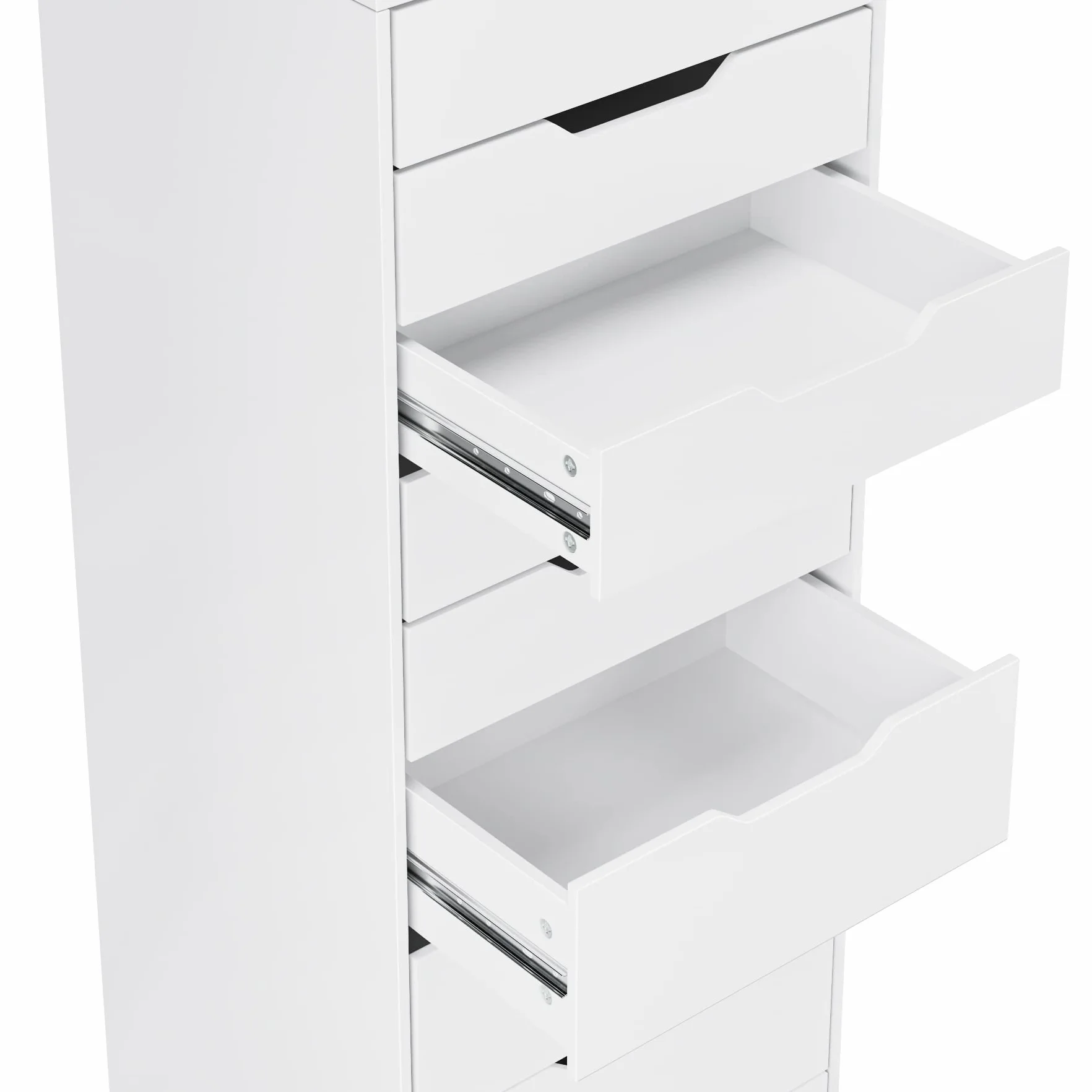 FOREHILL Komoda do sypialni wysoka z 9 szufladami 124,5 cm biała