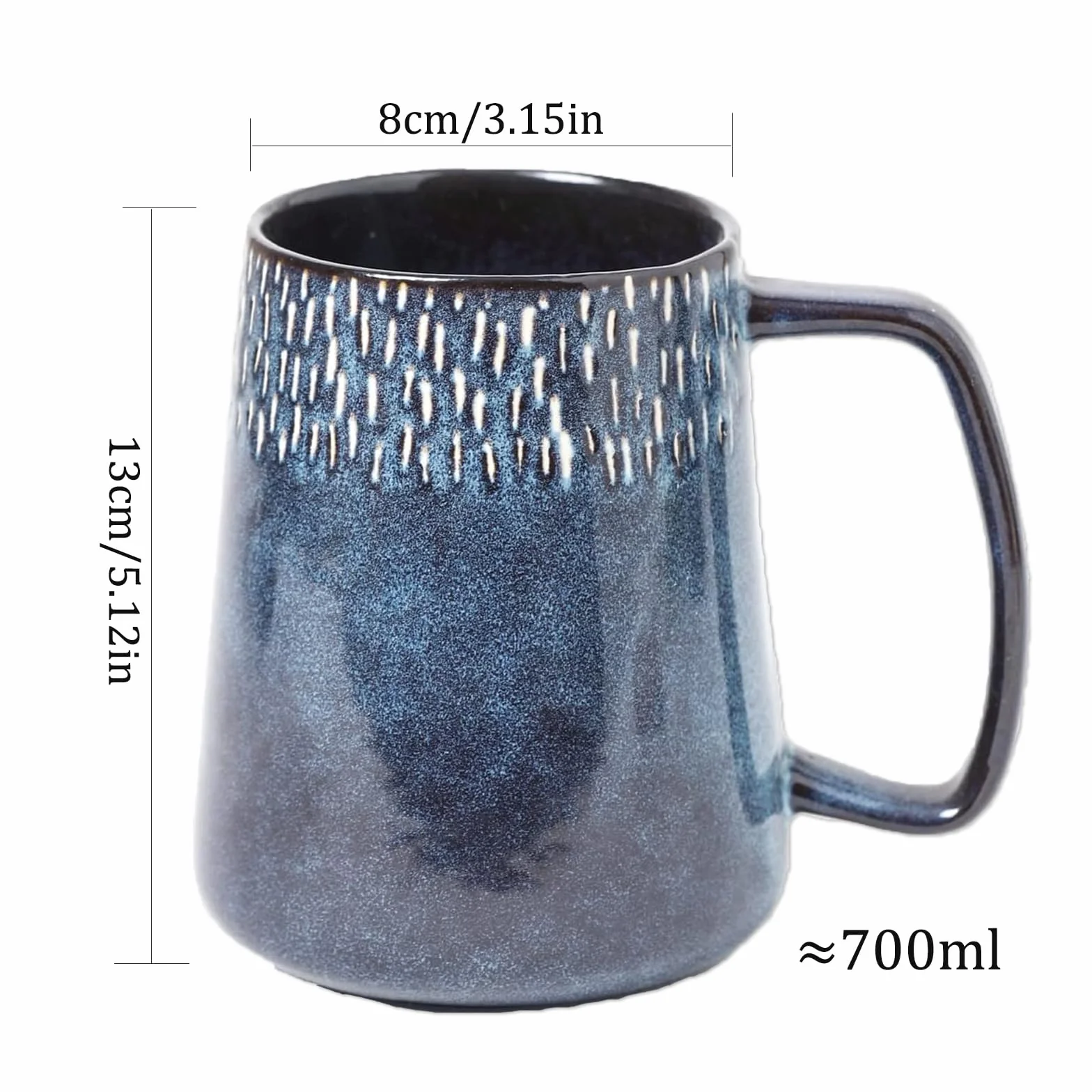 Kubek do kawy 700 ml ceramiczny cappuccino, XXL z uchwytem, porcelana, NO101