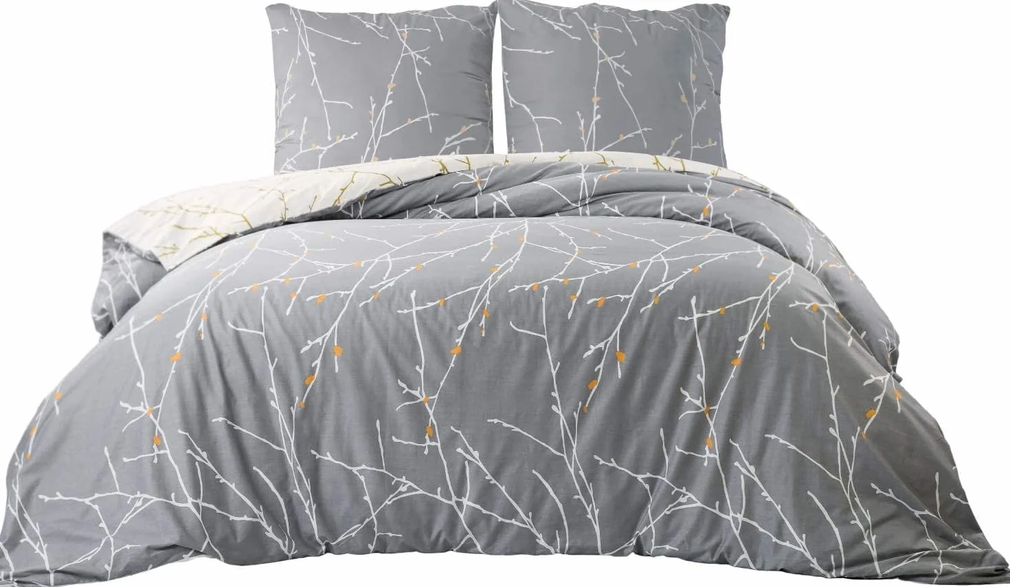Bedsure Pościel z mikrofibry, 155 x 220 cm, zestaw 3-częściowy: 1 poszewka na kołdrę i 2 poszewki na poduszkę 80 x 80 cm