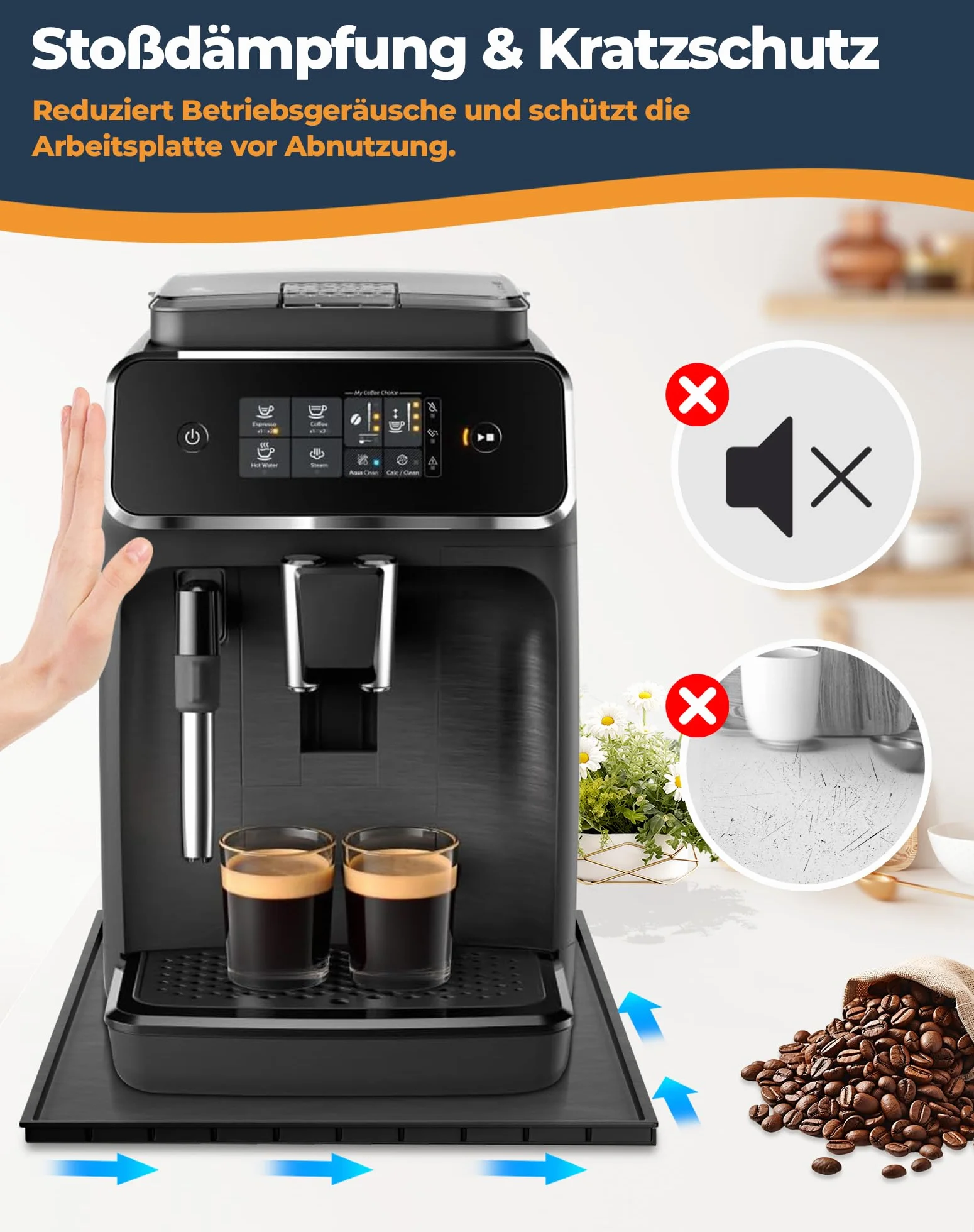 Silikonowa mata do ekspresu do kawy 47x29 cm kompatybilna z De Longhi Magnifica Philips LatteGo