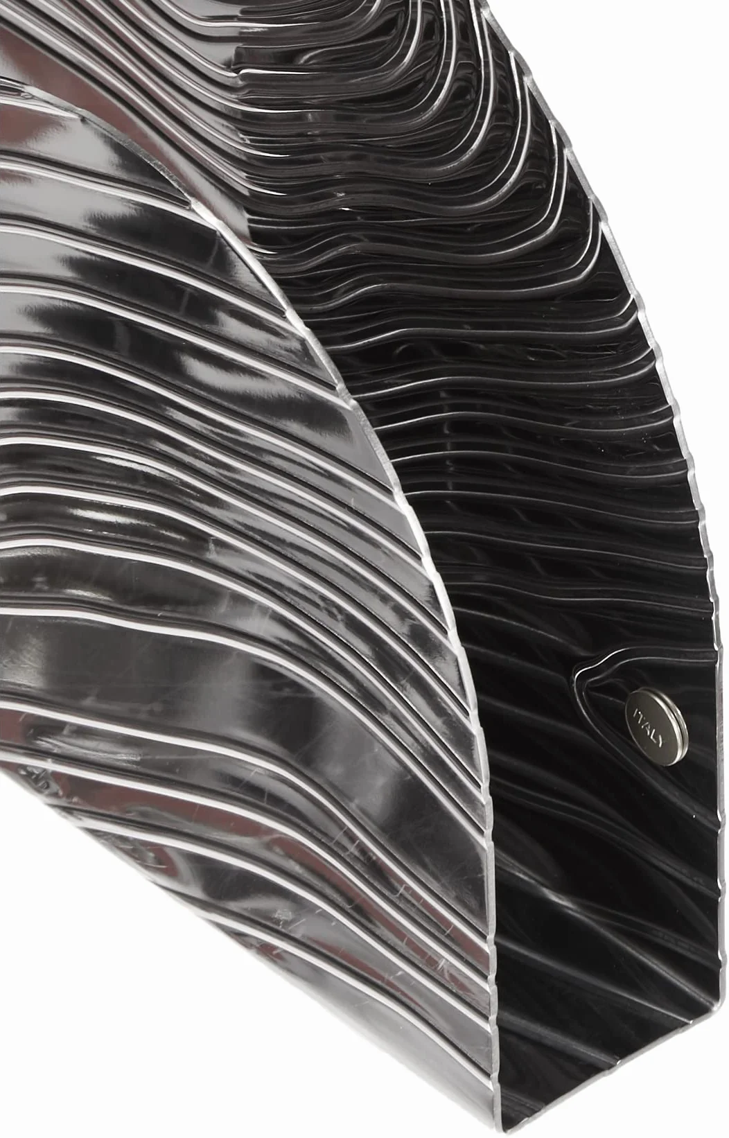 Alessi Fornir PU08 - designerskie serwetki, stal nierdzewna 18/10 z wytłoczoną dekoracją, szare | czarne