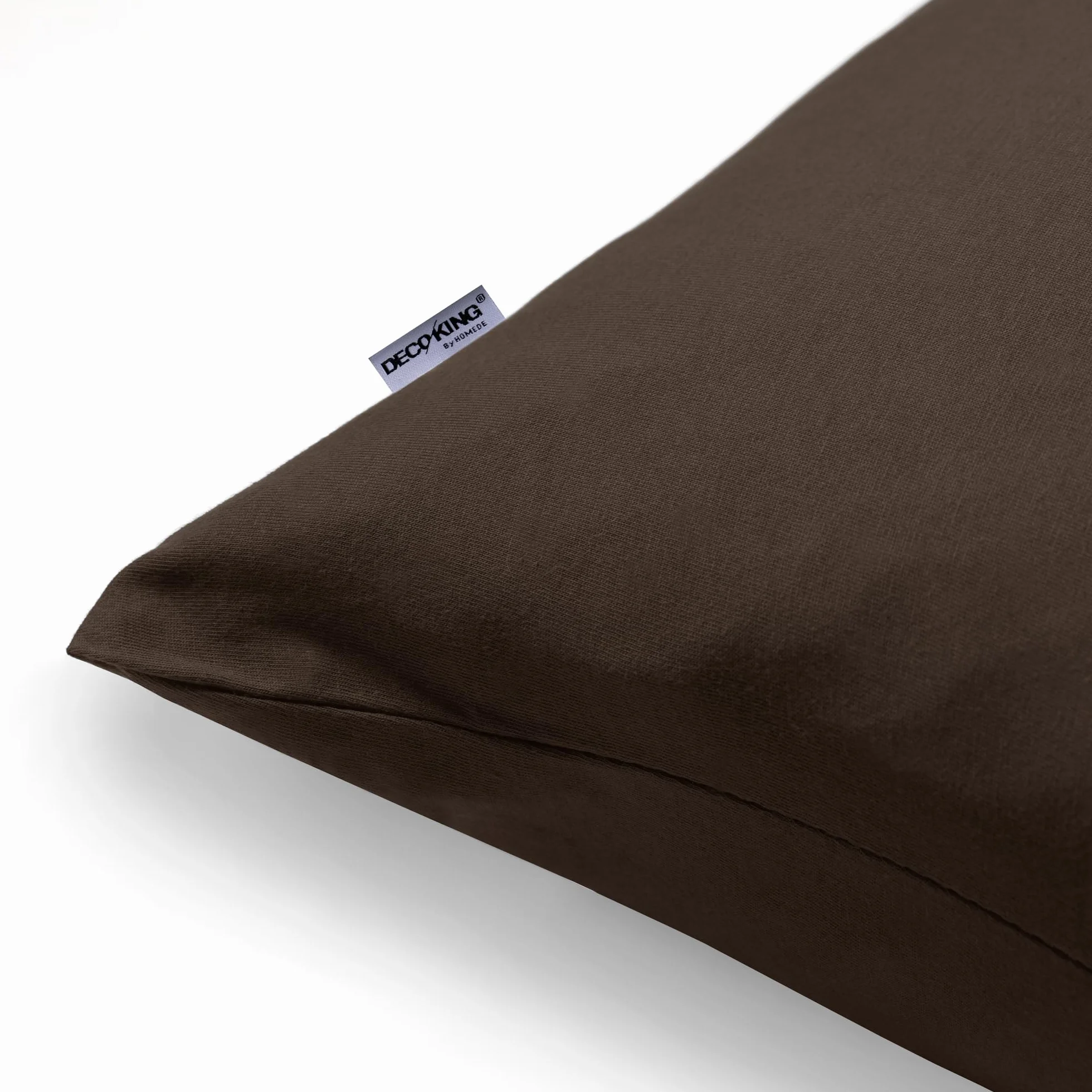 DecoKing Amber bawełniana poszewka na poduszkę z zamkiem błyskawicznym 50 x 60 czekolada