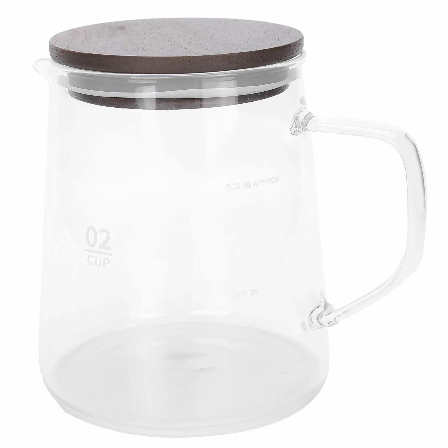 Fafeicy Szklana Karafka do Kawy z pokrywką, Uchwyt Termoizolacyjny Dwuwarstwowa Konstrukcja Przezroczysty Dzbanek do Kawy na Sok, herbatę, Mleko 300 Ml 500 Ml (500ML)