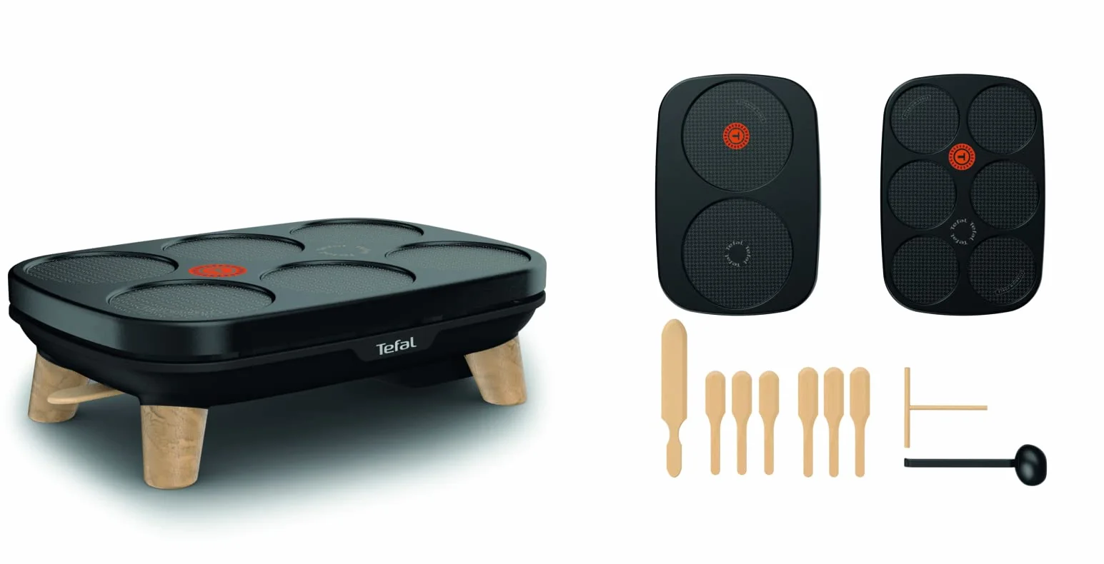 Tefal Gourmet 2 płyt nieprzywierających regulowana temperatura wielofunkcyjny naleśnikarka