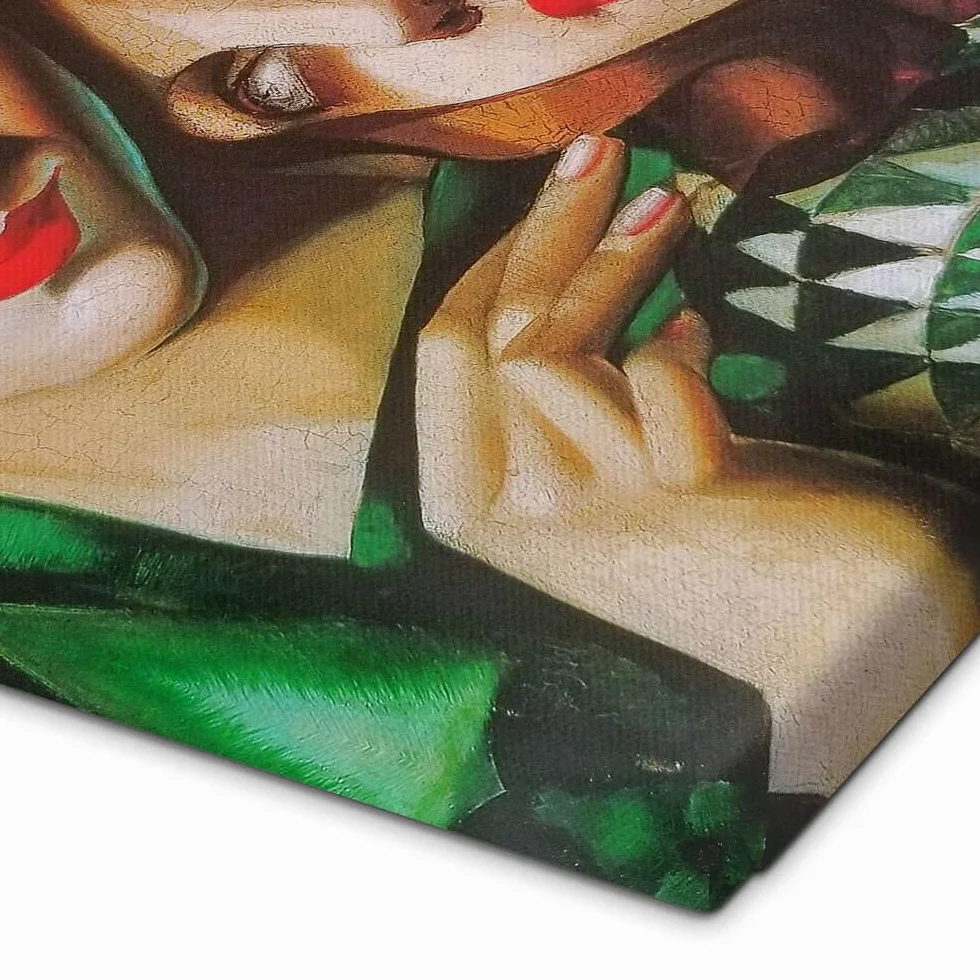 Zielony turban Obraz na płótnie Tamara de Lempicka 30 x 40 cm Zielony Obrazy Dekoracja ścienna