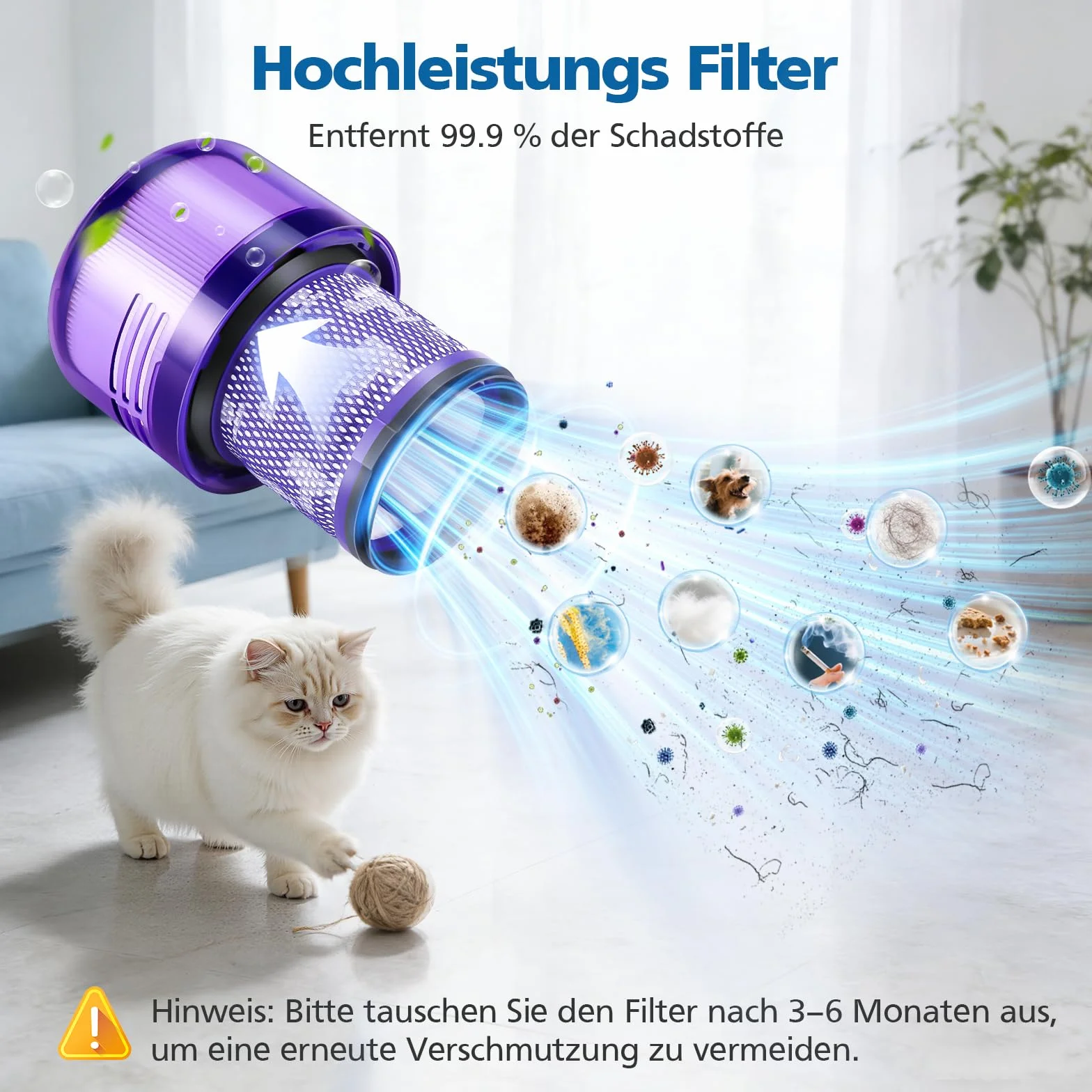 Filtr do Dyson V11, 3 sztuki zamiennych filtrów do odkurzacza akumulatorowego Dyson V11 Animal/Absolute/Torque Drive/Fluffy/Extra/Complete Pro/ V15 Detect/ SV14 SV17 SV22 odkurzacz akumulatorowy