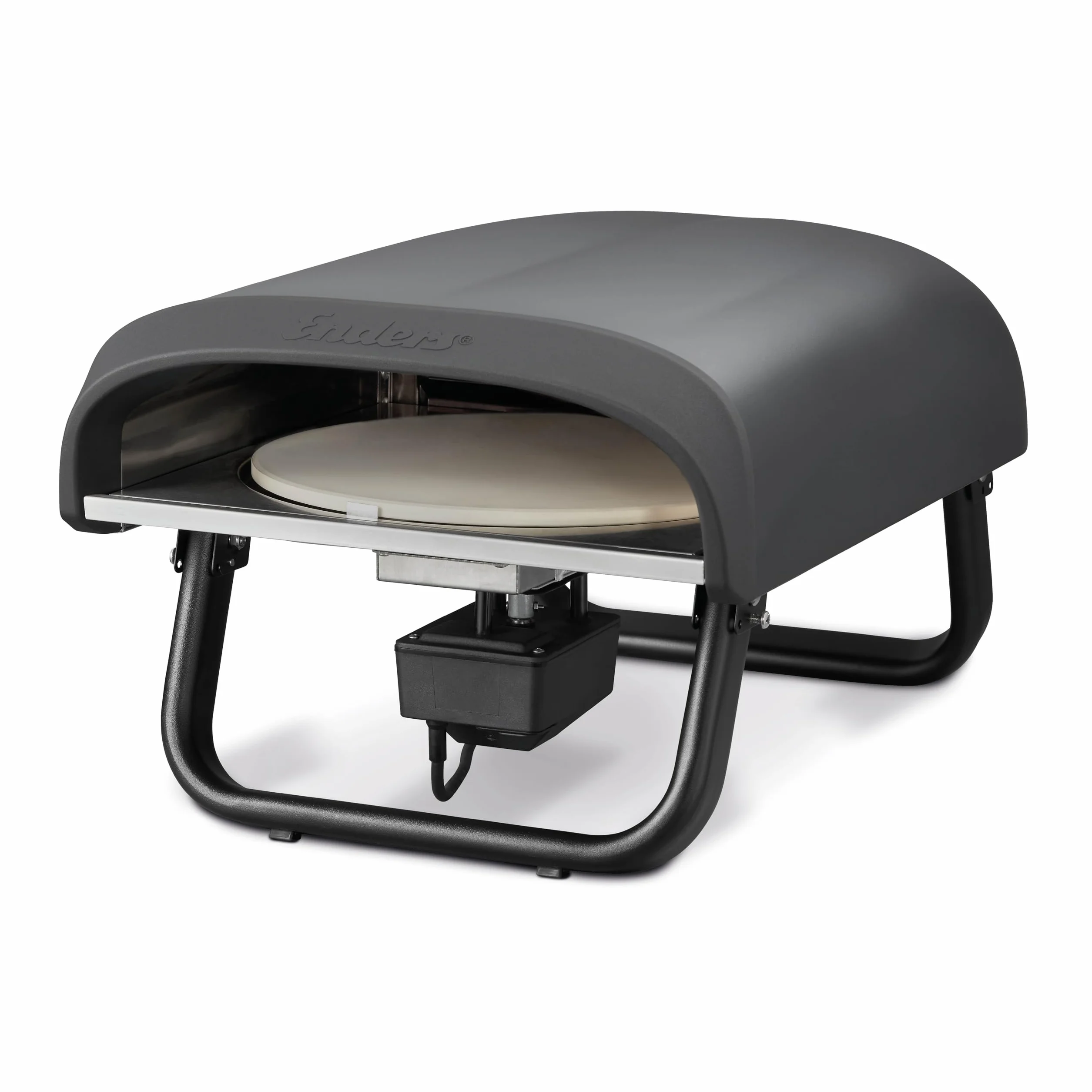 Enders® Piec do pizzy Paco™ Rotate, okrągły kamień do pizzy, termometr, palnik do pizzy, palnik ze stali nierdzewnej, 4 kW, kordieryt do pizzy 30,5 cm, obrotowy, bezstopniowo regulowany palnik ze