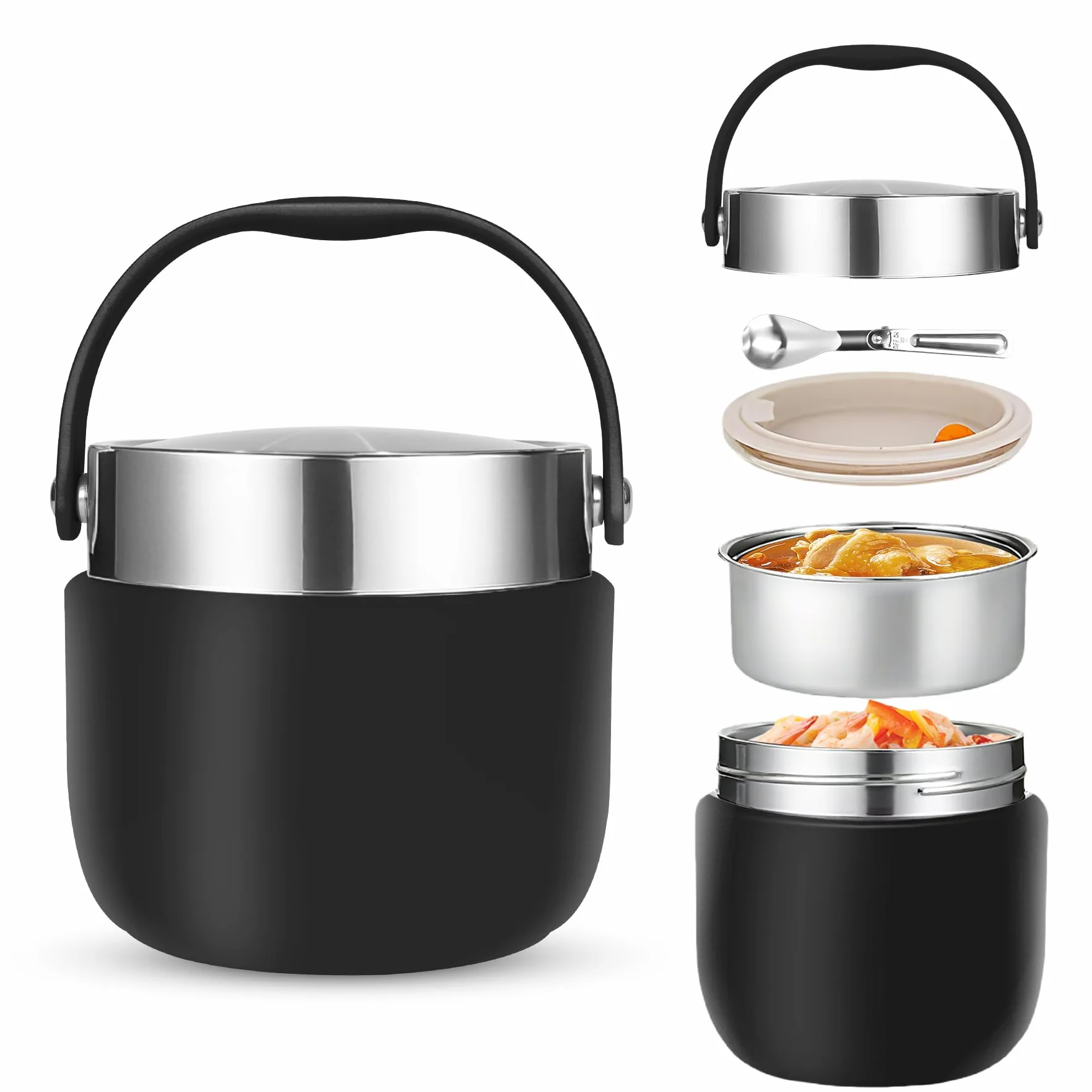 1200 ml pojemnik termiczny na żywność Miska termiczna z pokrywką Pudełko termiczne na lunch Do przechowywania kaszek, zup, owoców, jogurtów i lunchu